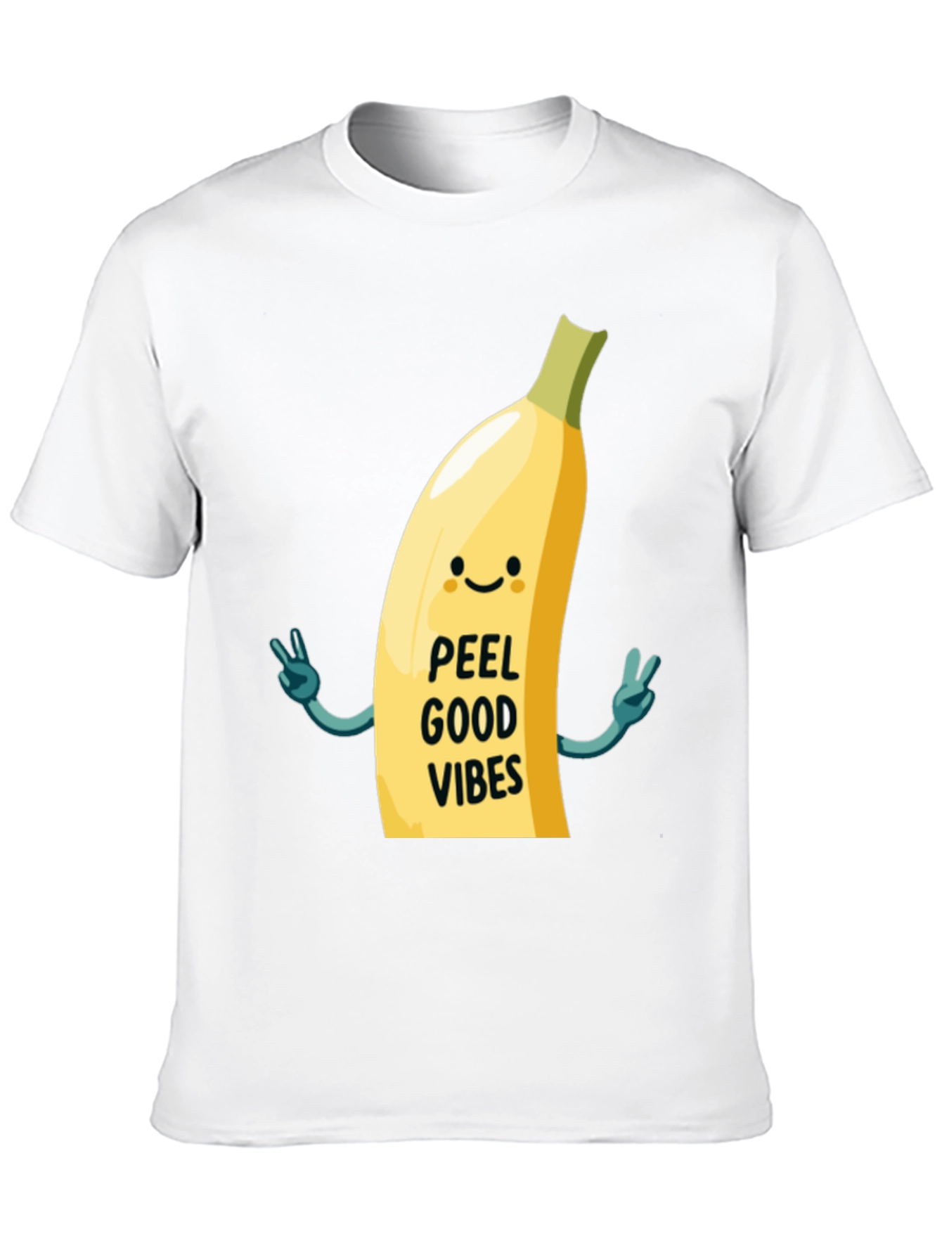 Black Peel Good Vibes T-Shirt - Funny Banana Graphic Tee view 10
