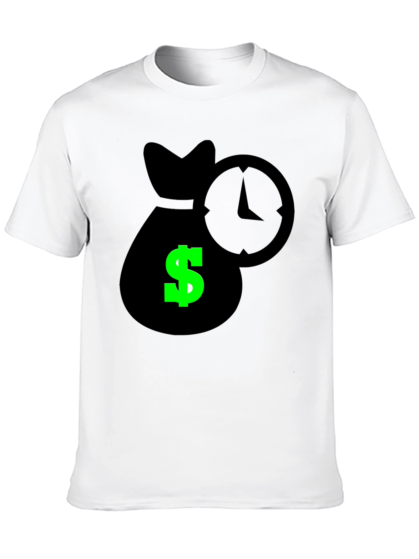 Black Time is Money Graphic Tee - Black Cotton Shirt view 10