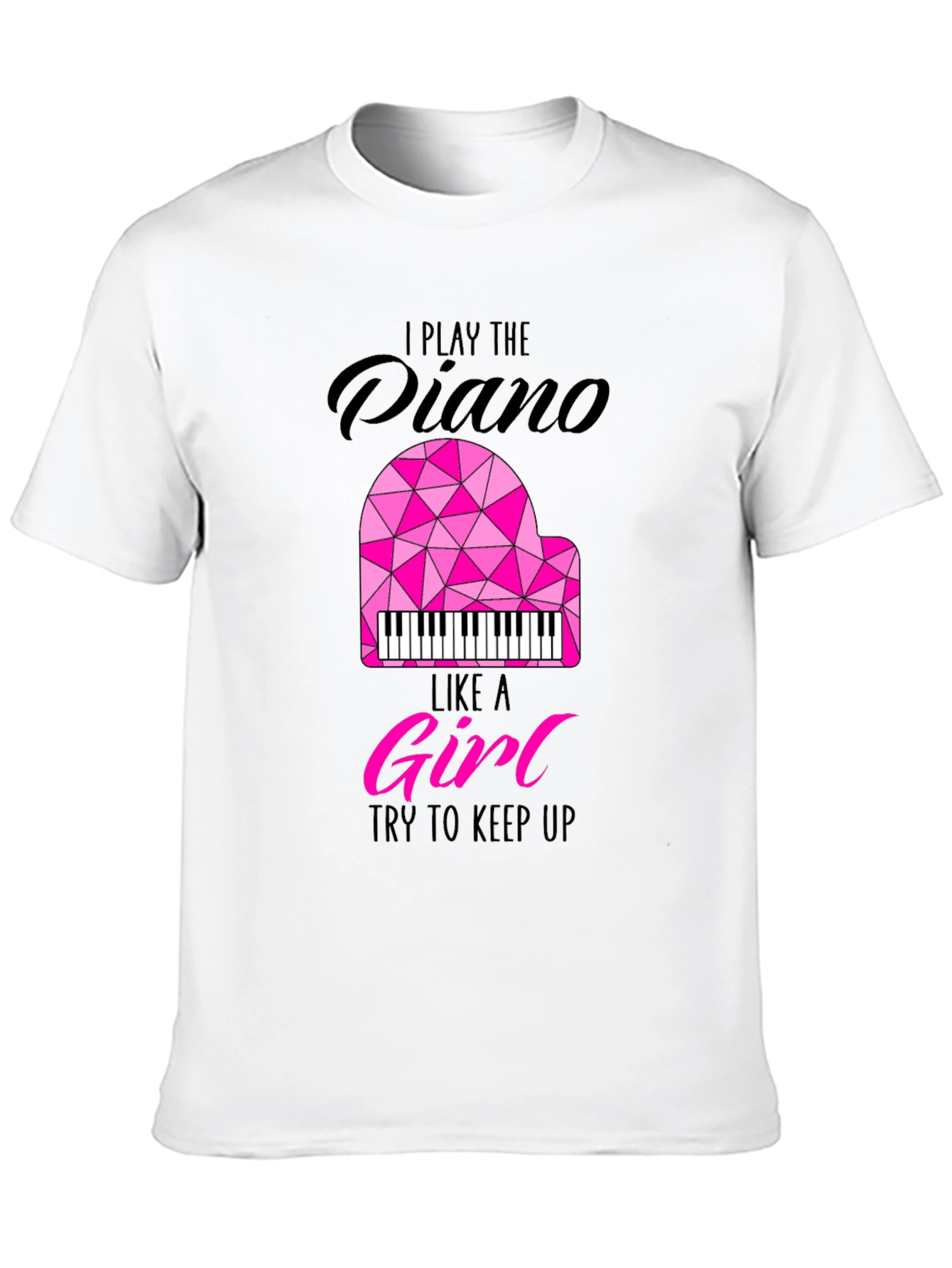 Black I Play Piano Like A Girl Graphic Tee view 10