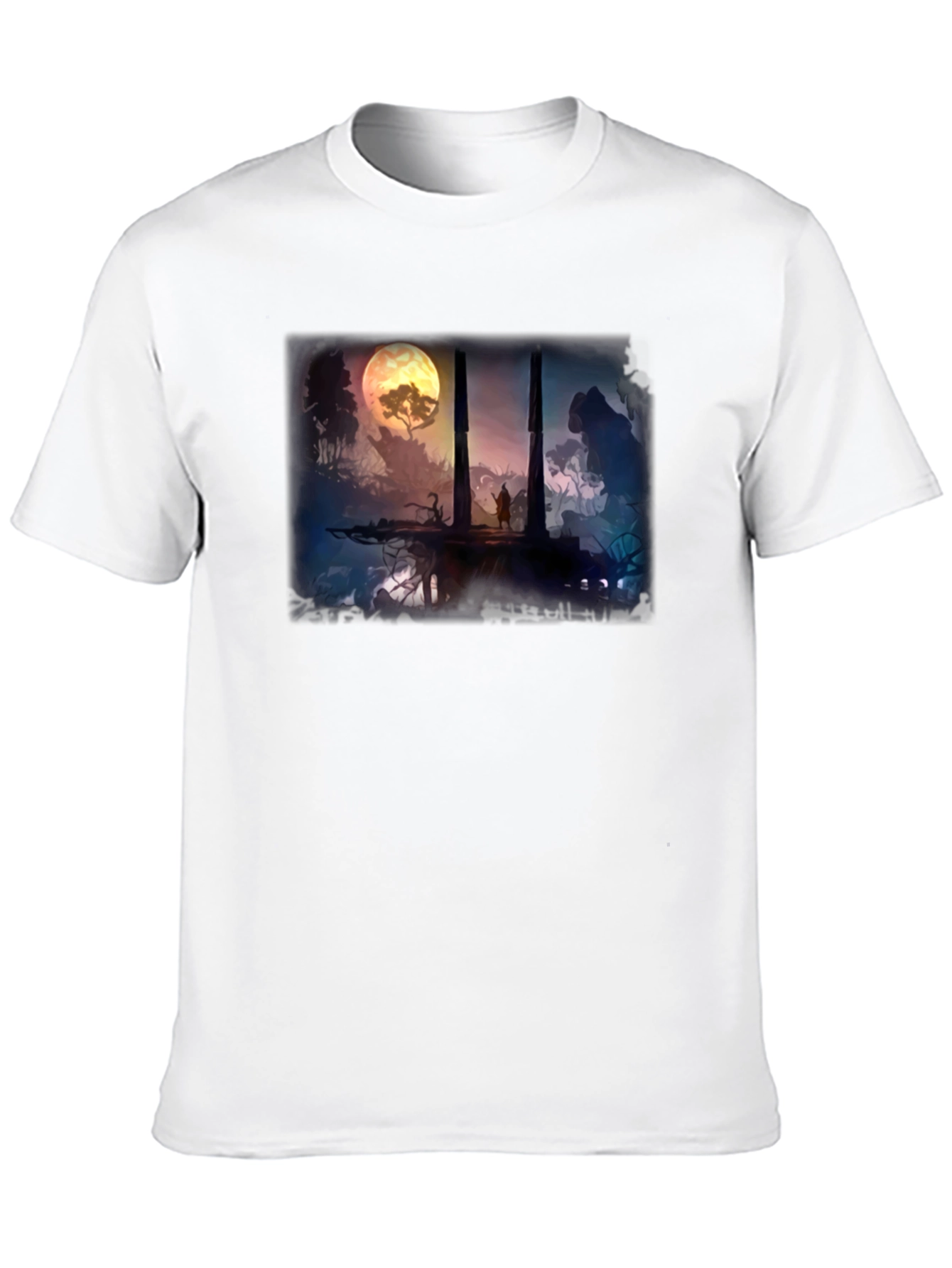 Black Fantasy Landscape Black T-Shirt view 10