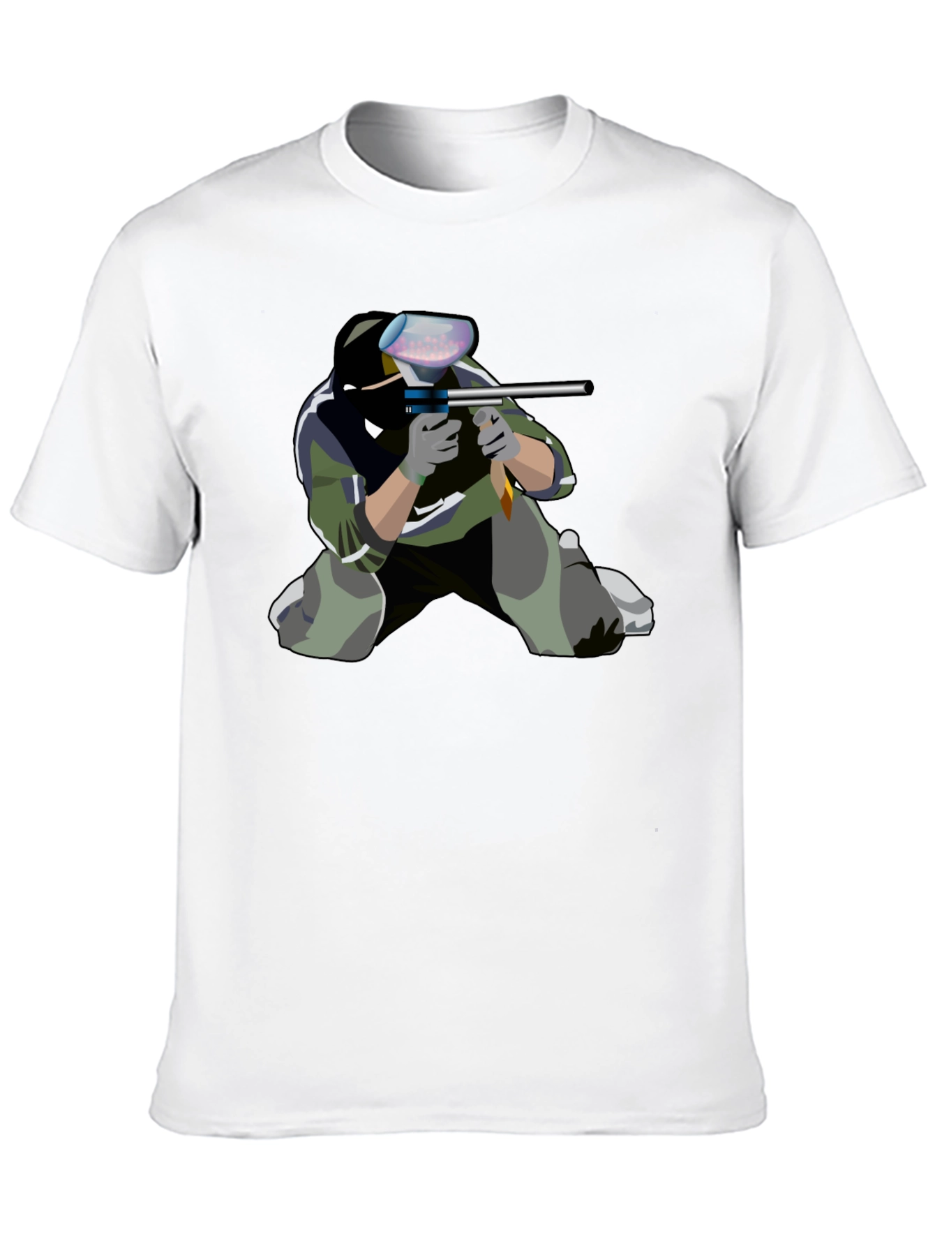 Black Paintball Player Graphic T-Shirt view 10