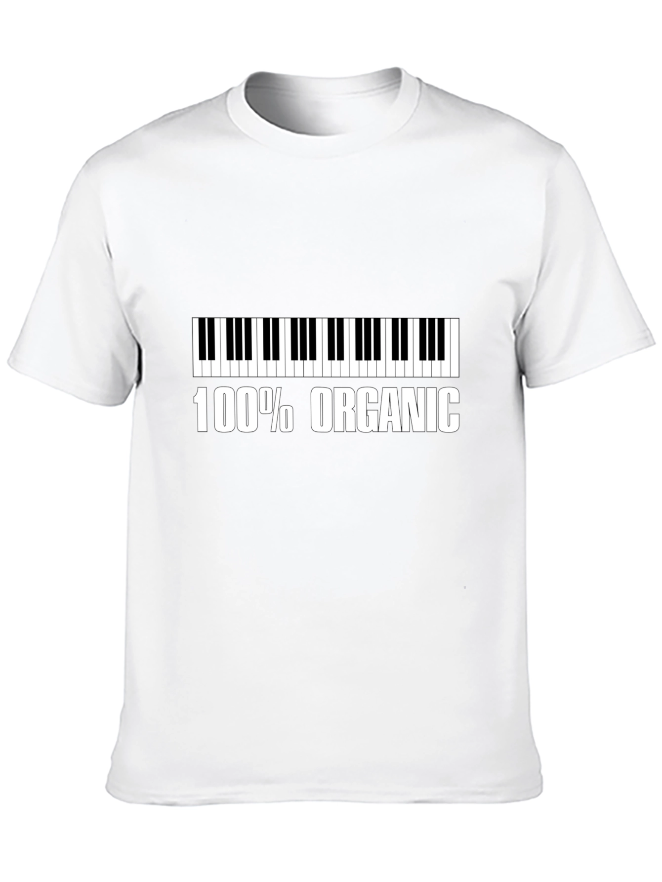 Black 100% Organic Piano Keyboard T-Shirt view 10