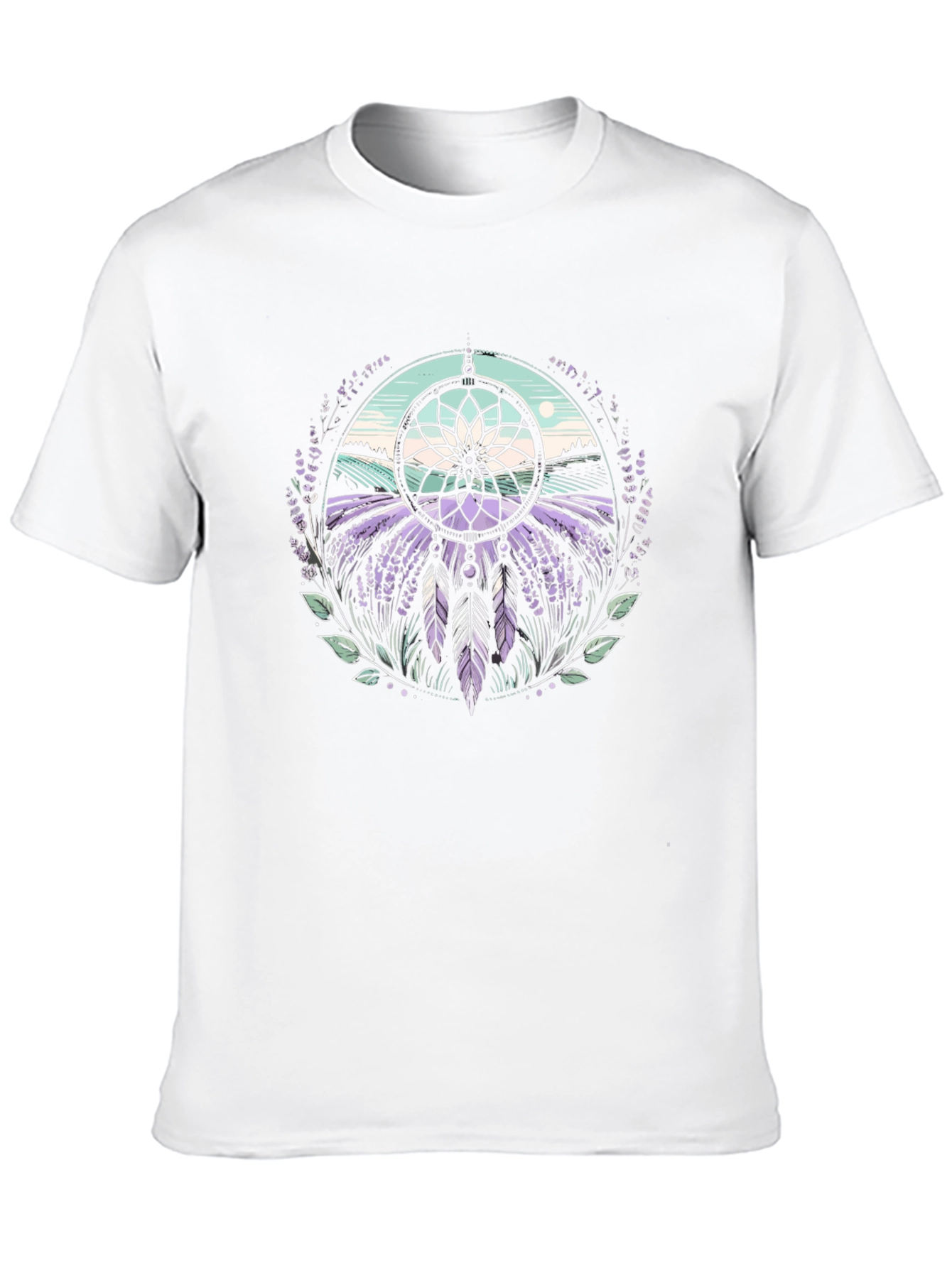 Black Dreamcatcher Lavender Field Graphic Tee view 10