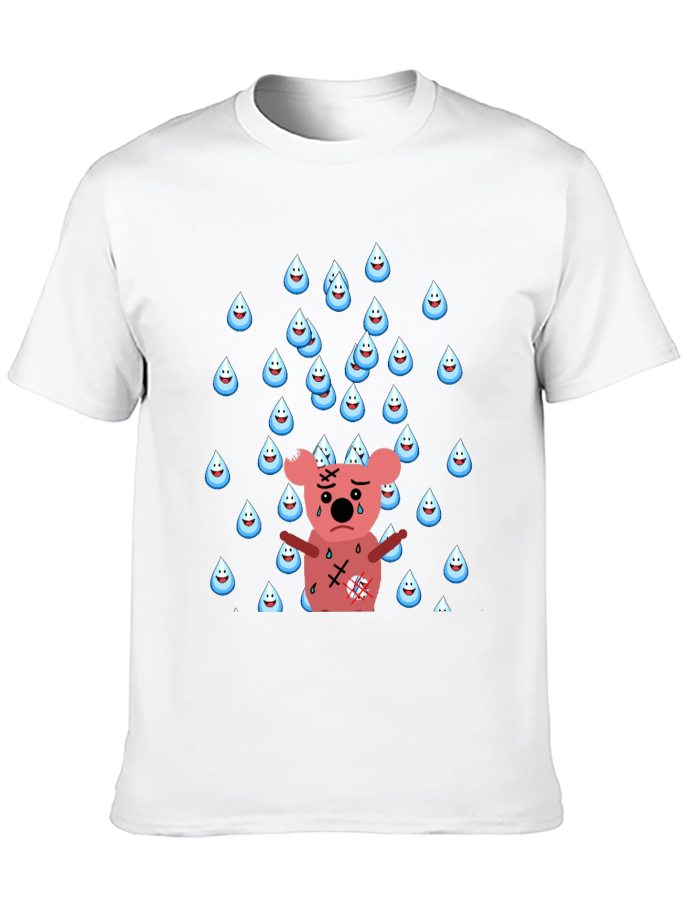 Black Sad Koala T-Shirt - Rainy Day Graphic Tee view 10