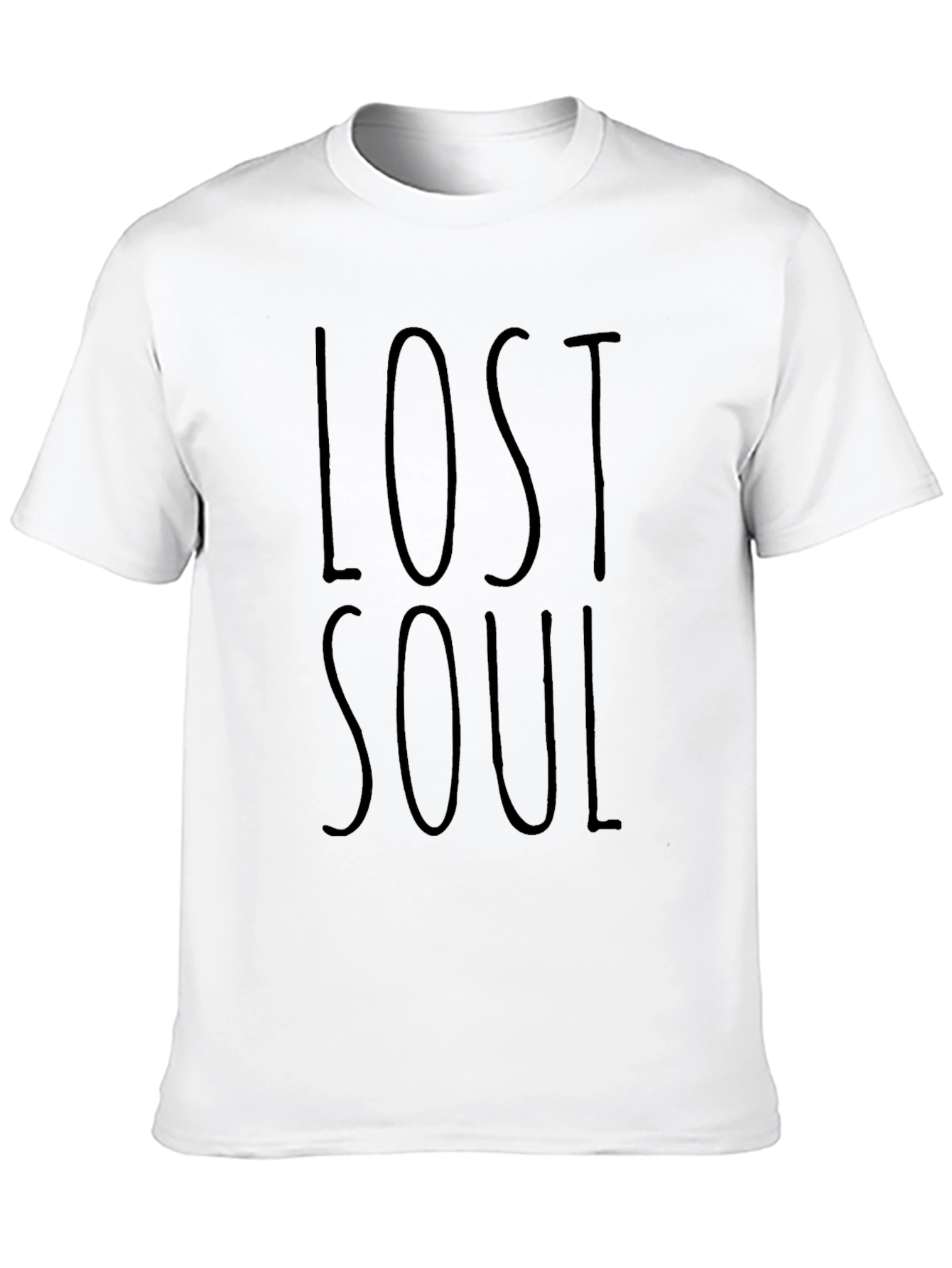 Black Lost Soul Graphic Tee - Black Casual T-Shirt view 10