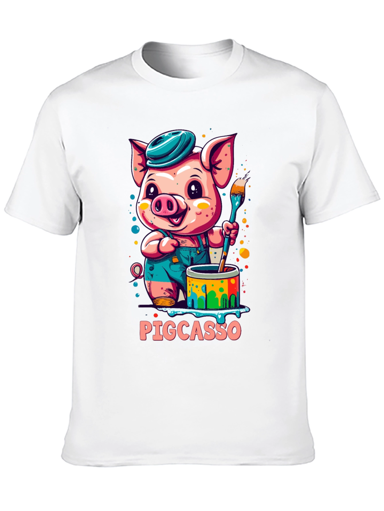 Black Pigcasso Artist Pig Graphic T-Shirt view 10