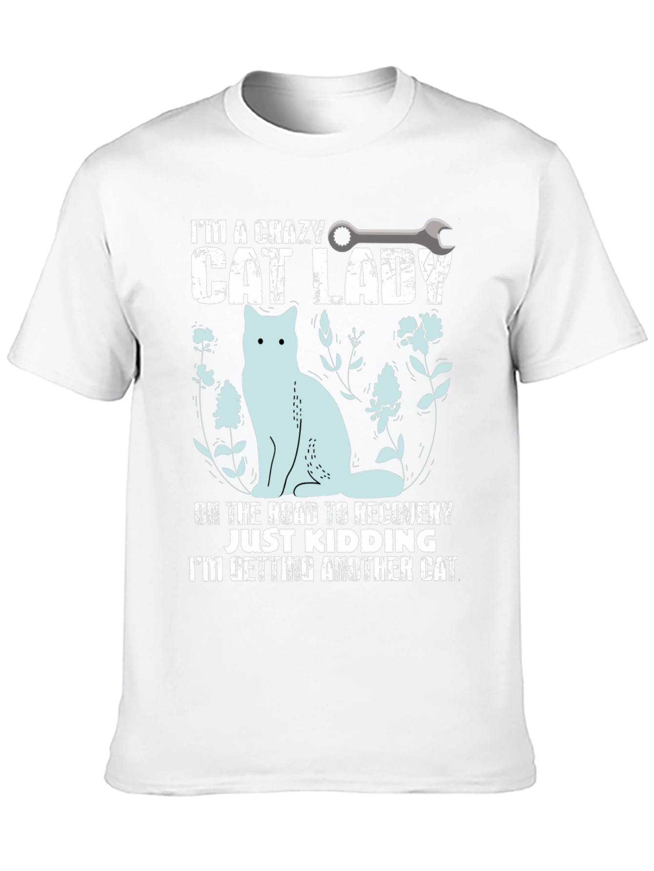 Black Crazy Cat Lady T-Shirt - Novelty Graphic Tee view 10