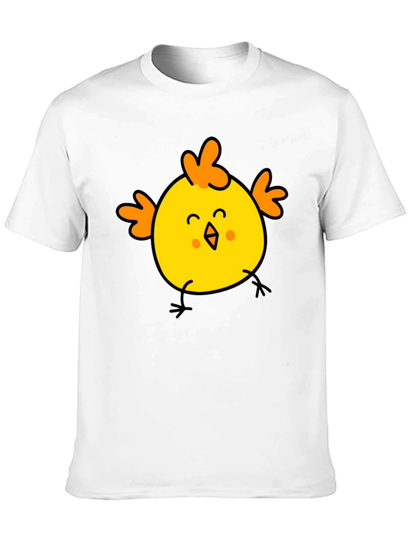 Black Cute Chick Graphic Tee - Black Cotton T-Shirt view 10