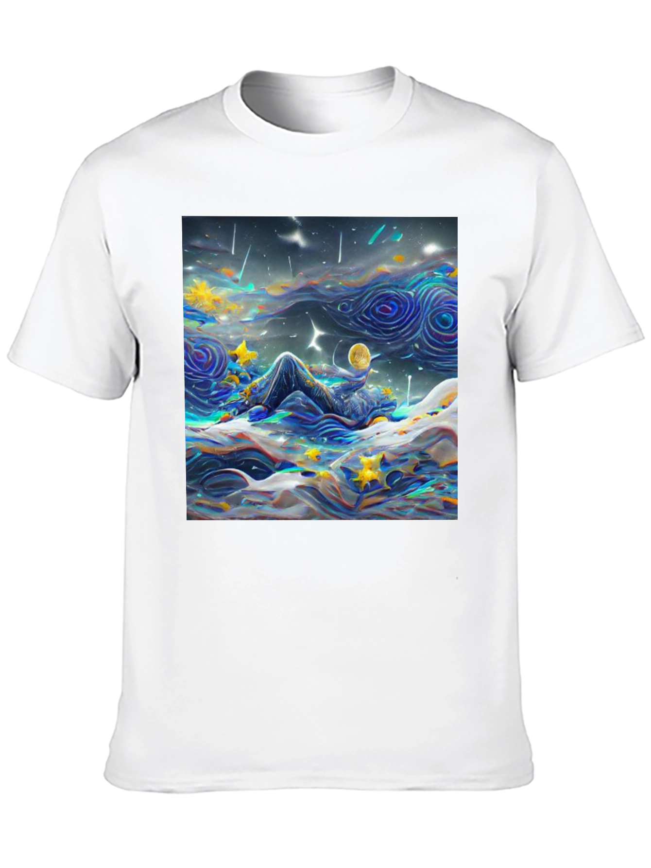 Black Starry Night Dreamscape T-Shirt view 10