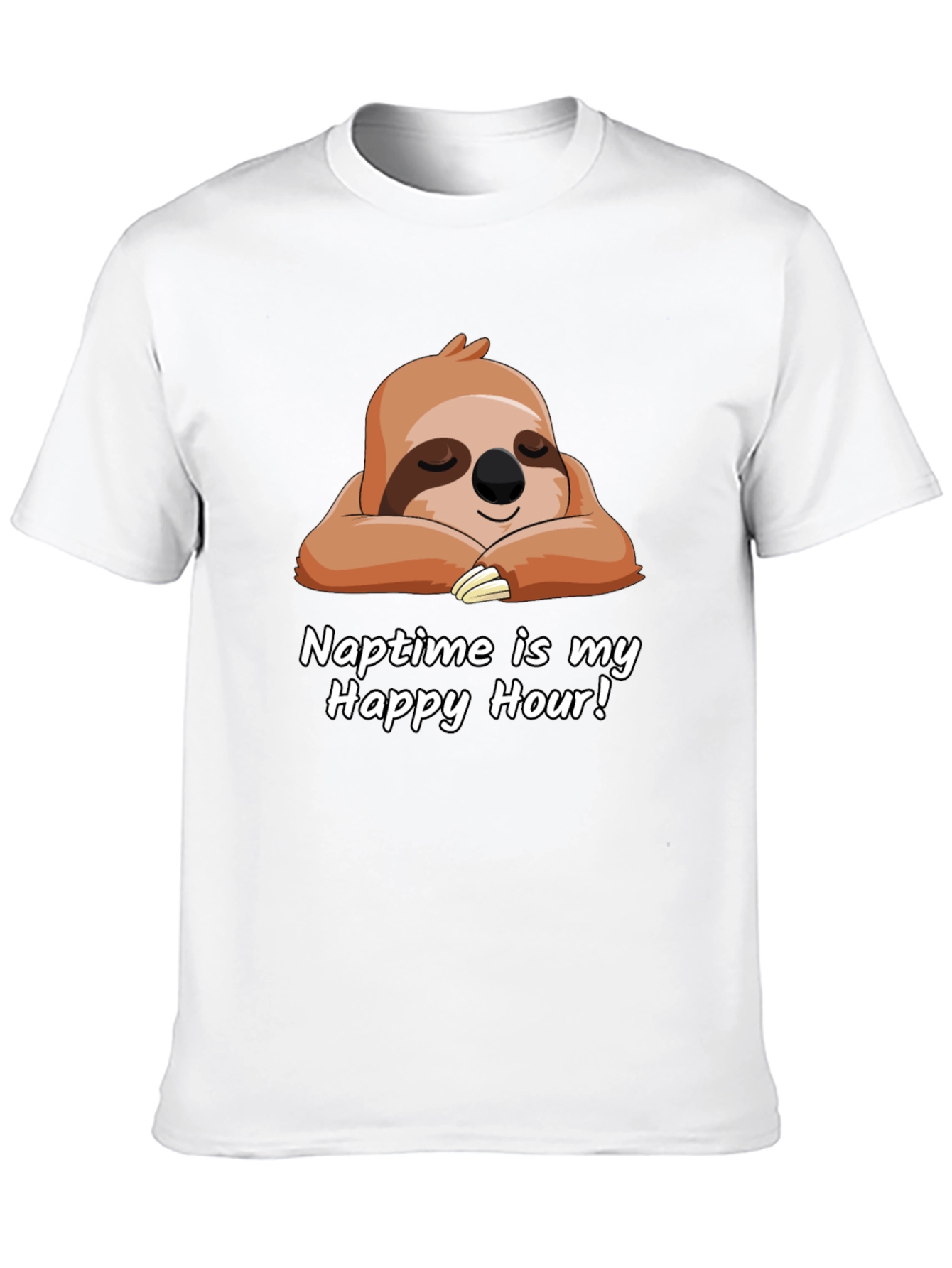 Black Naptime is My Happy Hour Sloth T-Shirt view 10