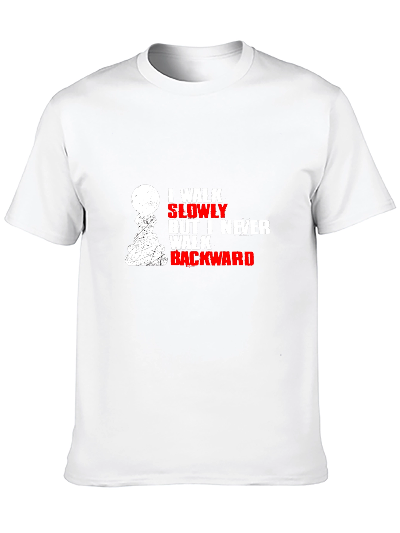 Black I Walk Slowly Chess T-Shirt - Never Backward view 10
