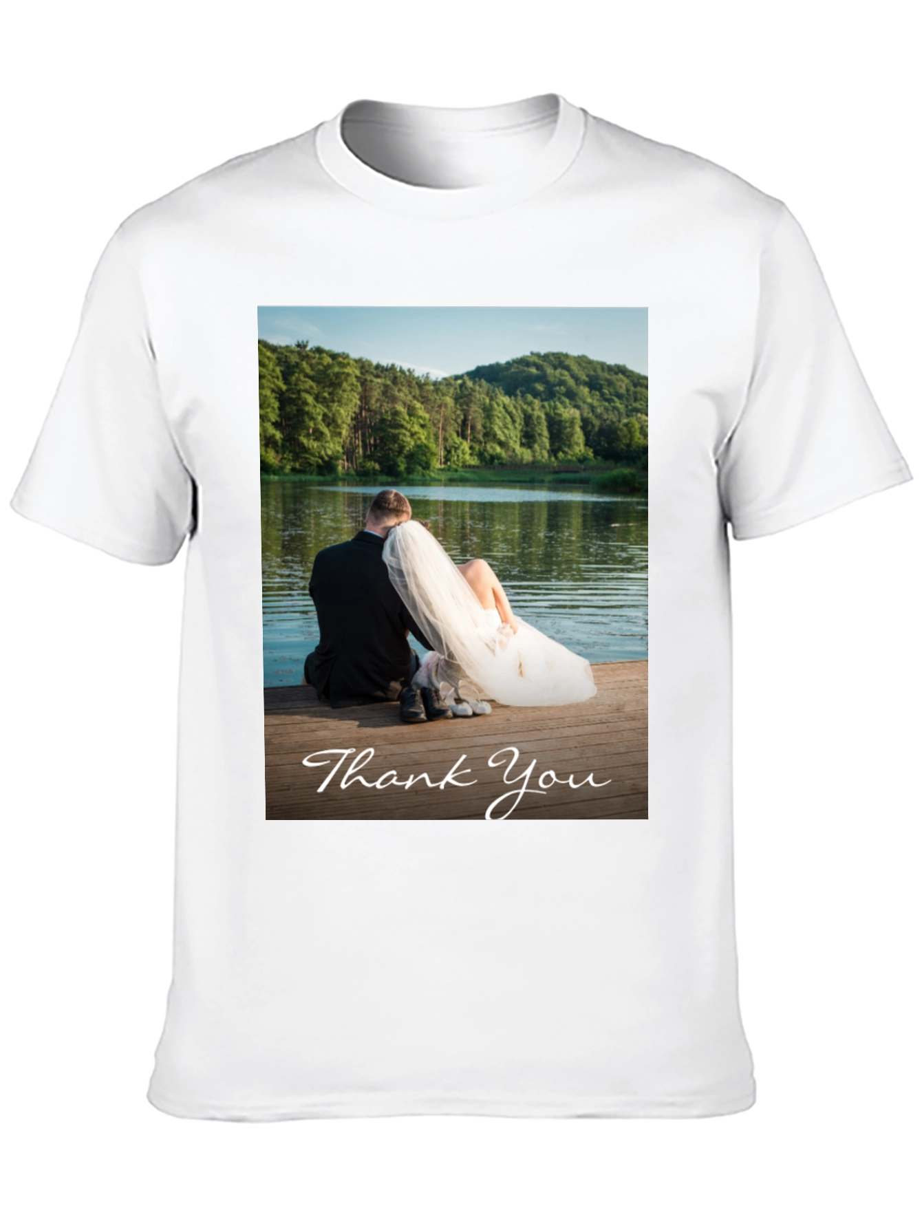 Black Wedding Thank You Photo T-Shirt view 10