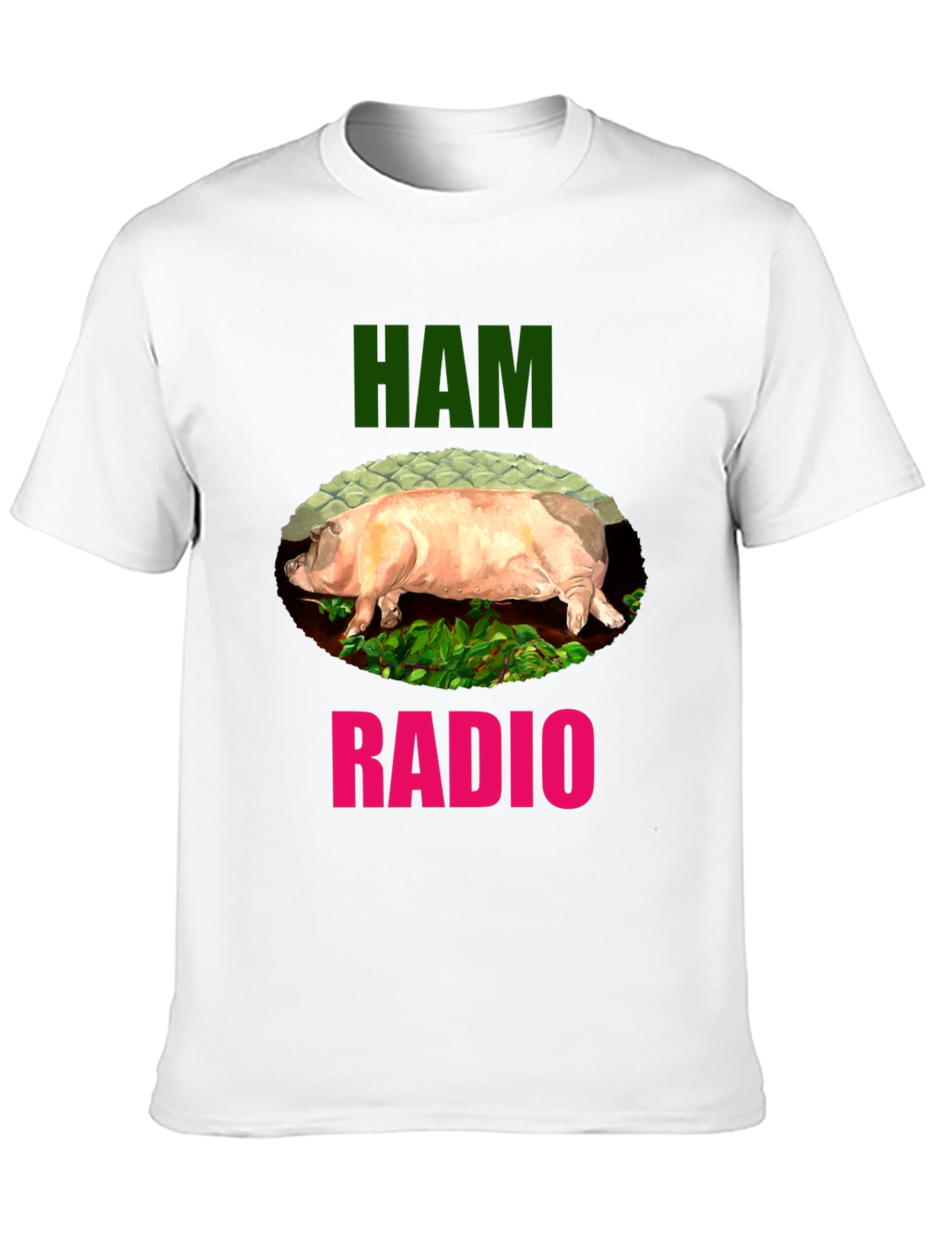 Black Ham Radio Funny Pig T-Shirt view 10