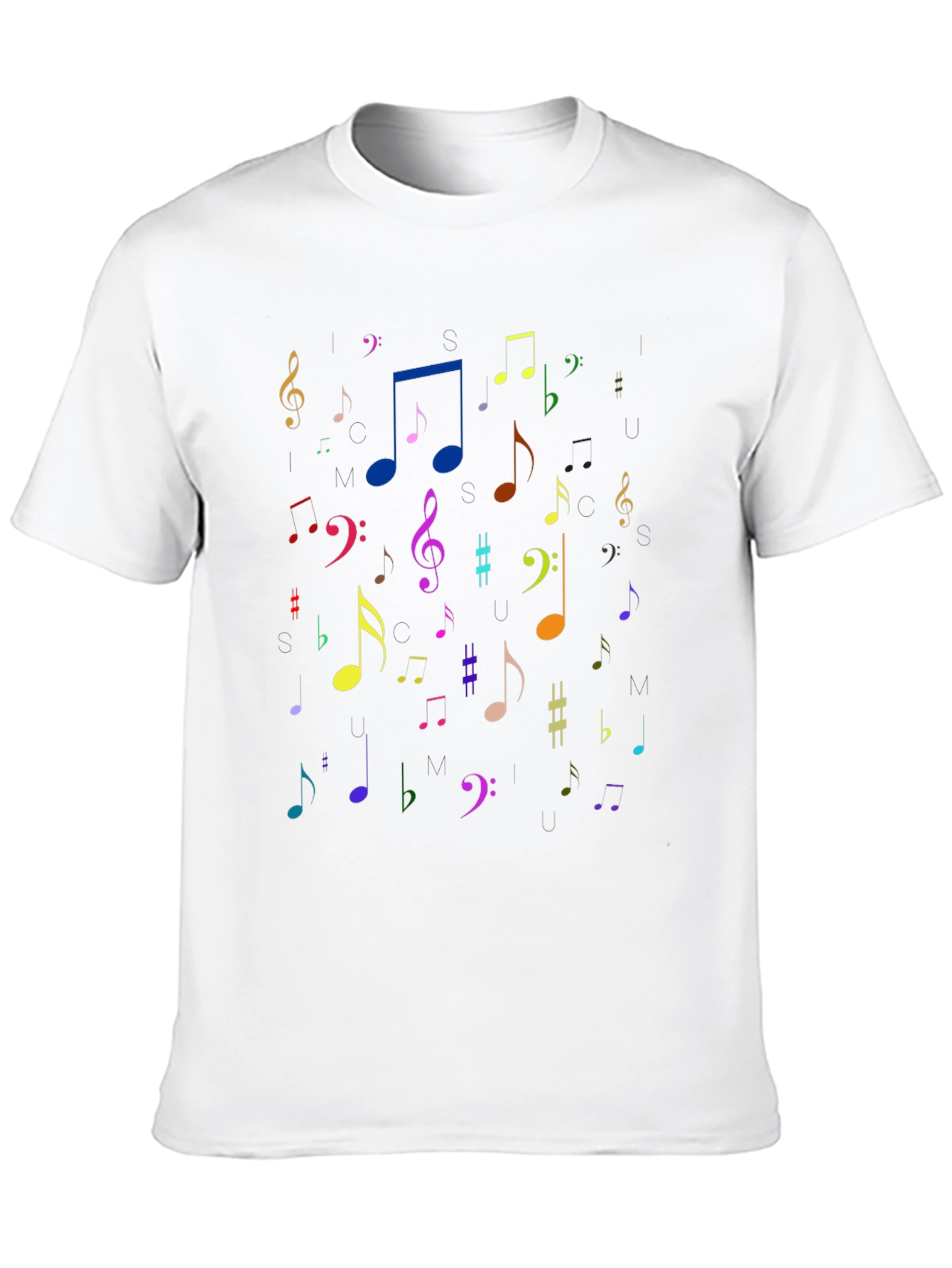 Black Musical Notes Black T-Shirt view 10