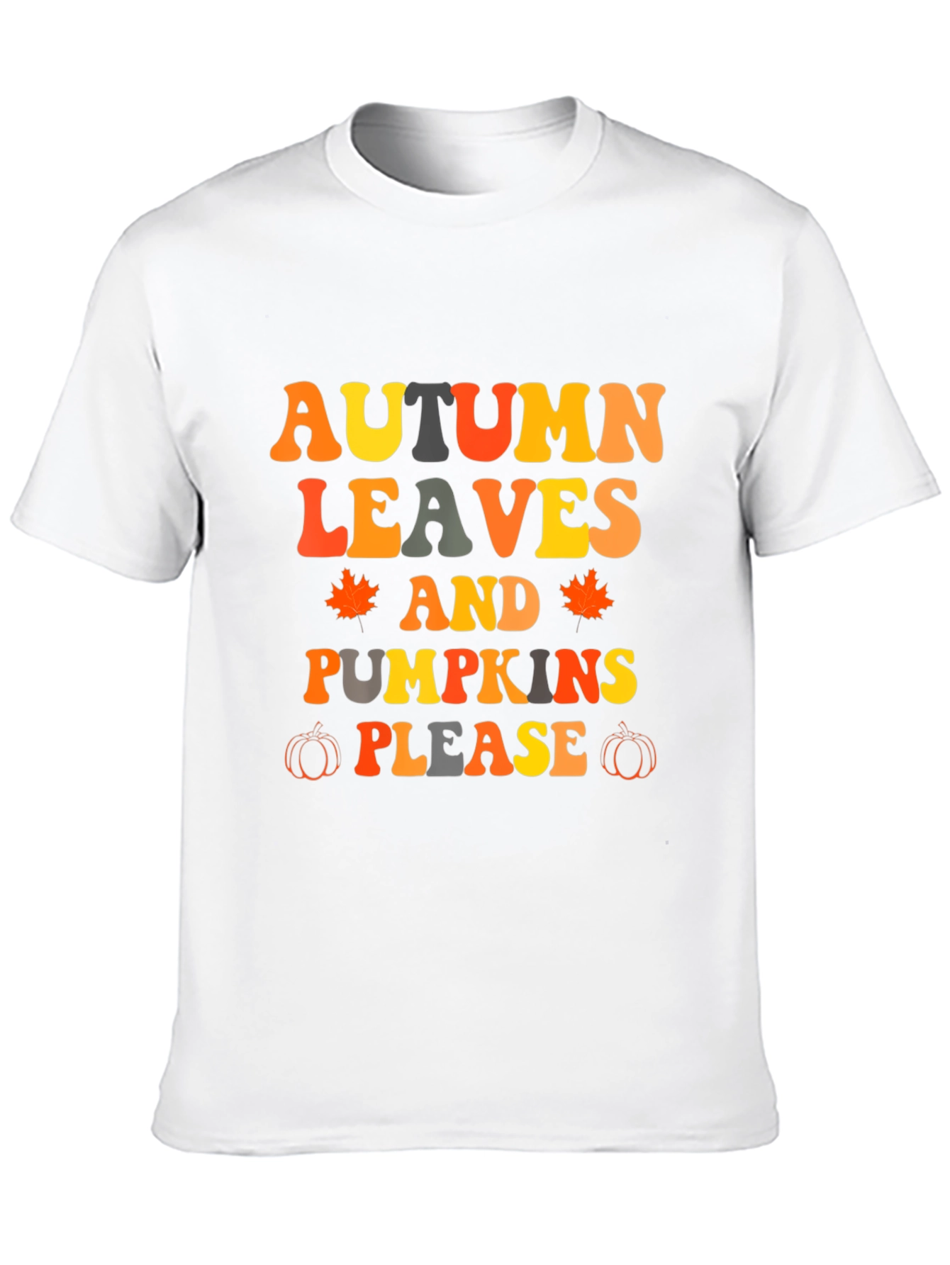 Black Autumn Leaves & Pumpkins Please T-Shirt view 10
