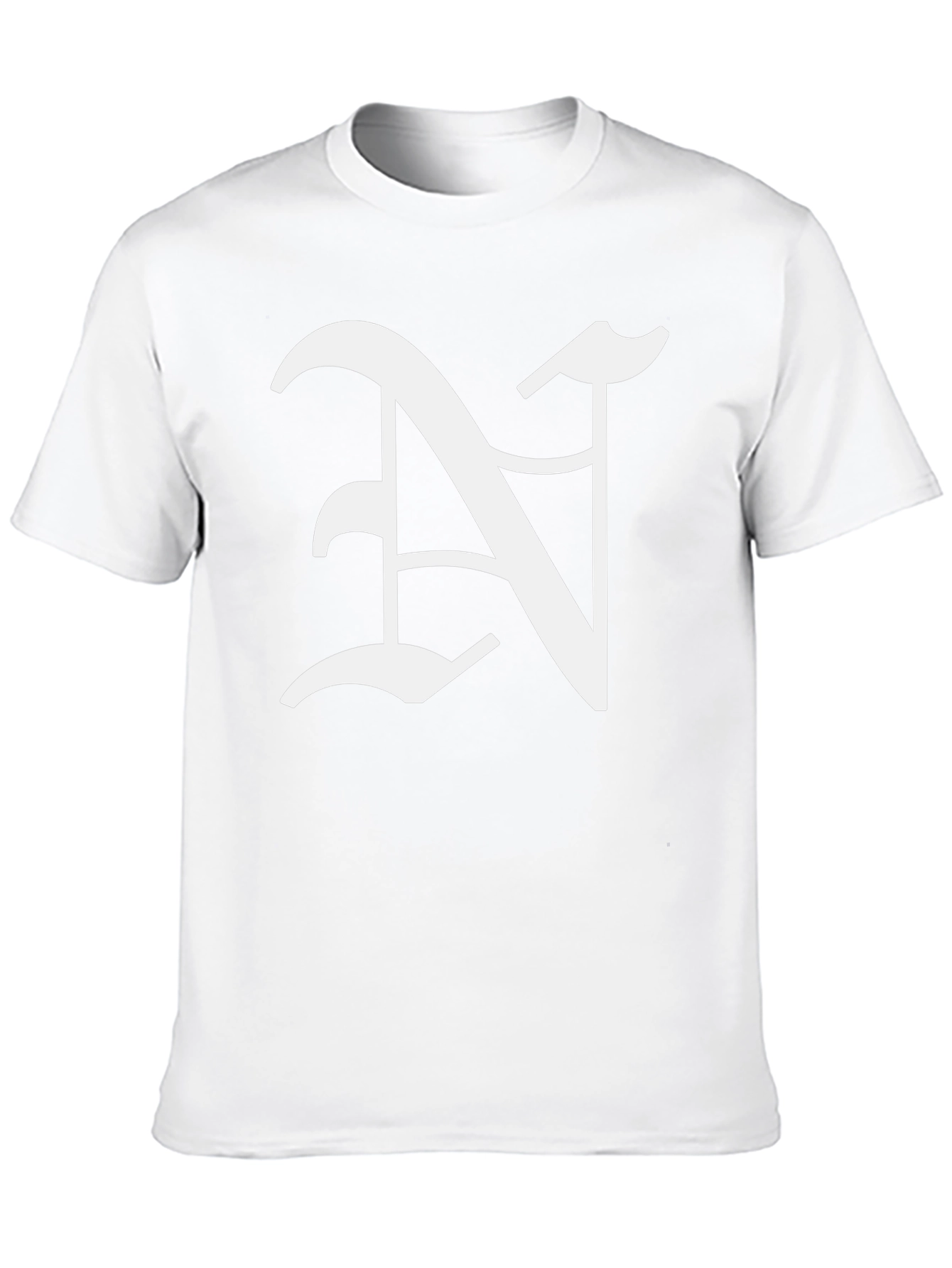 Black Black T-Shirt with White Letter N Graphic view 10