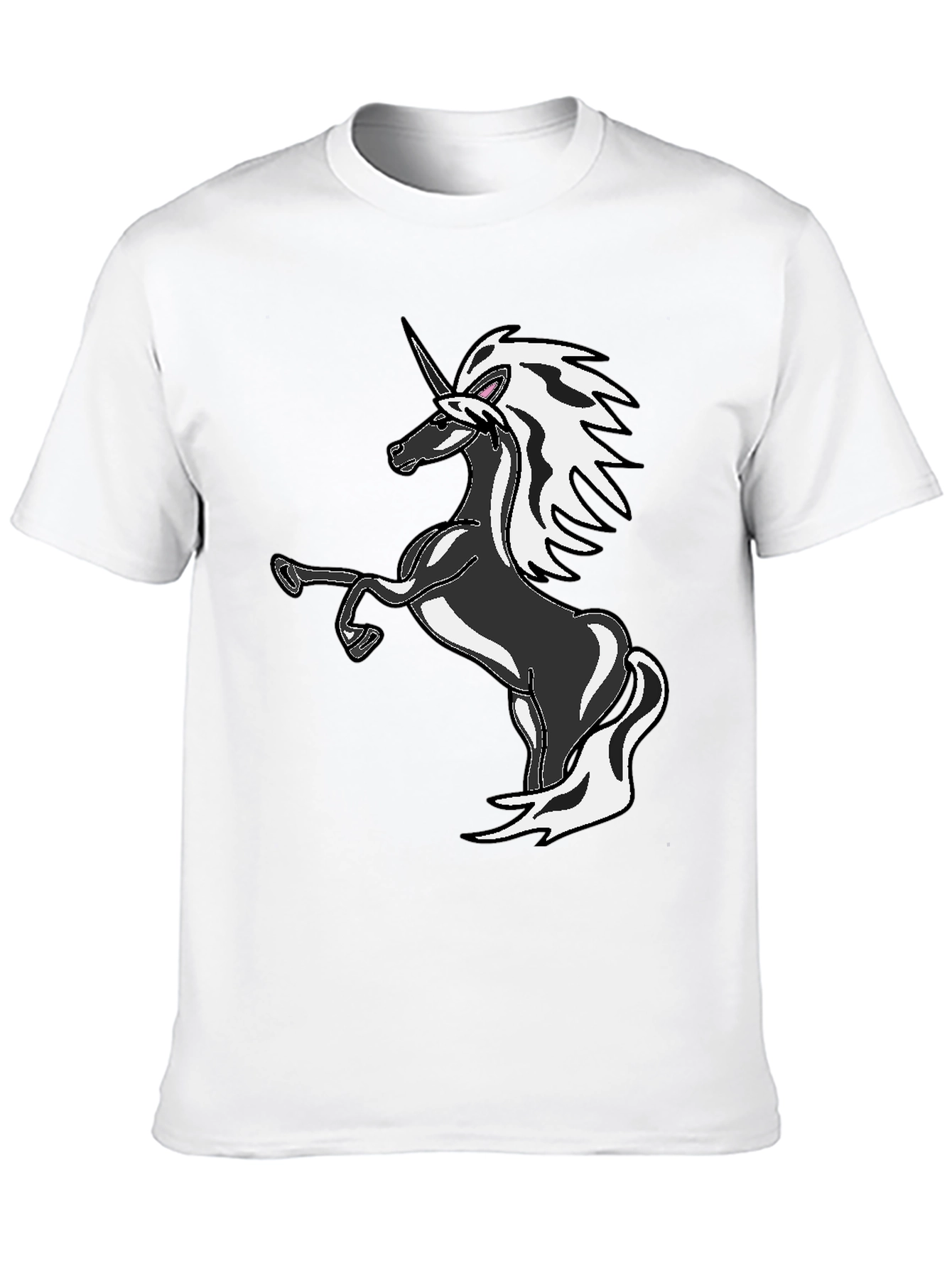 Black Unicorn Graphic Tee - Black Cotton Blend T-Shirt view 10