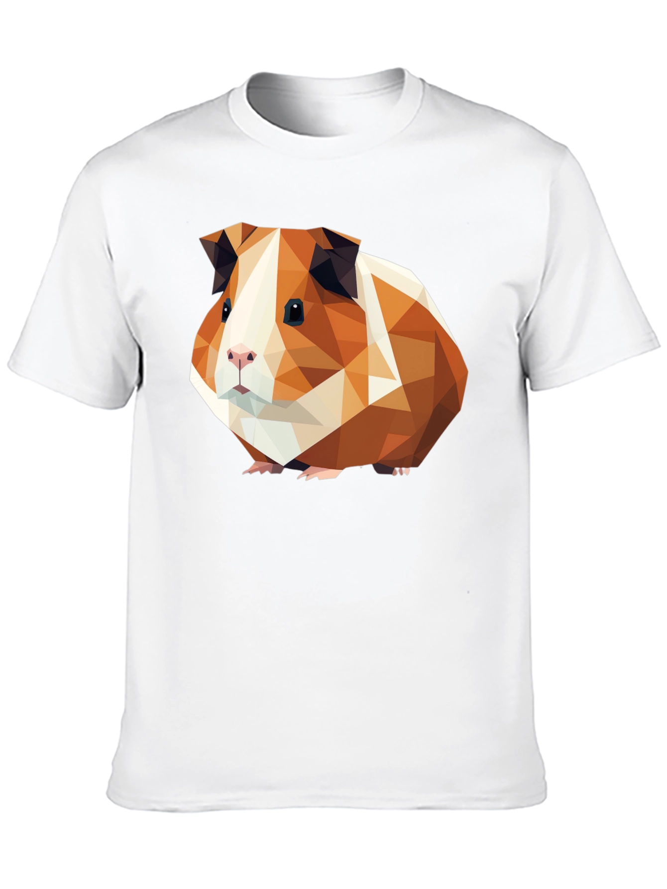 Black Geometric Guinea Pig Graphic Tee - Black Cotton T-Shirt view 10