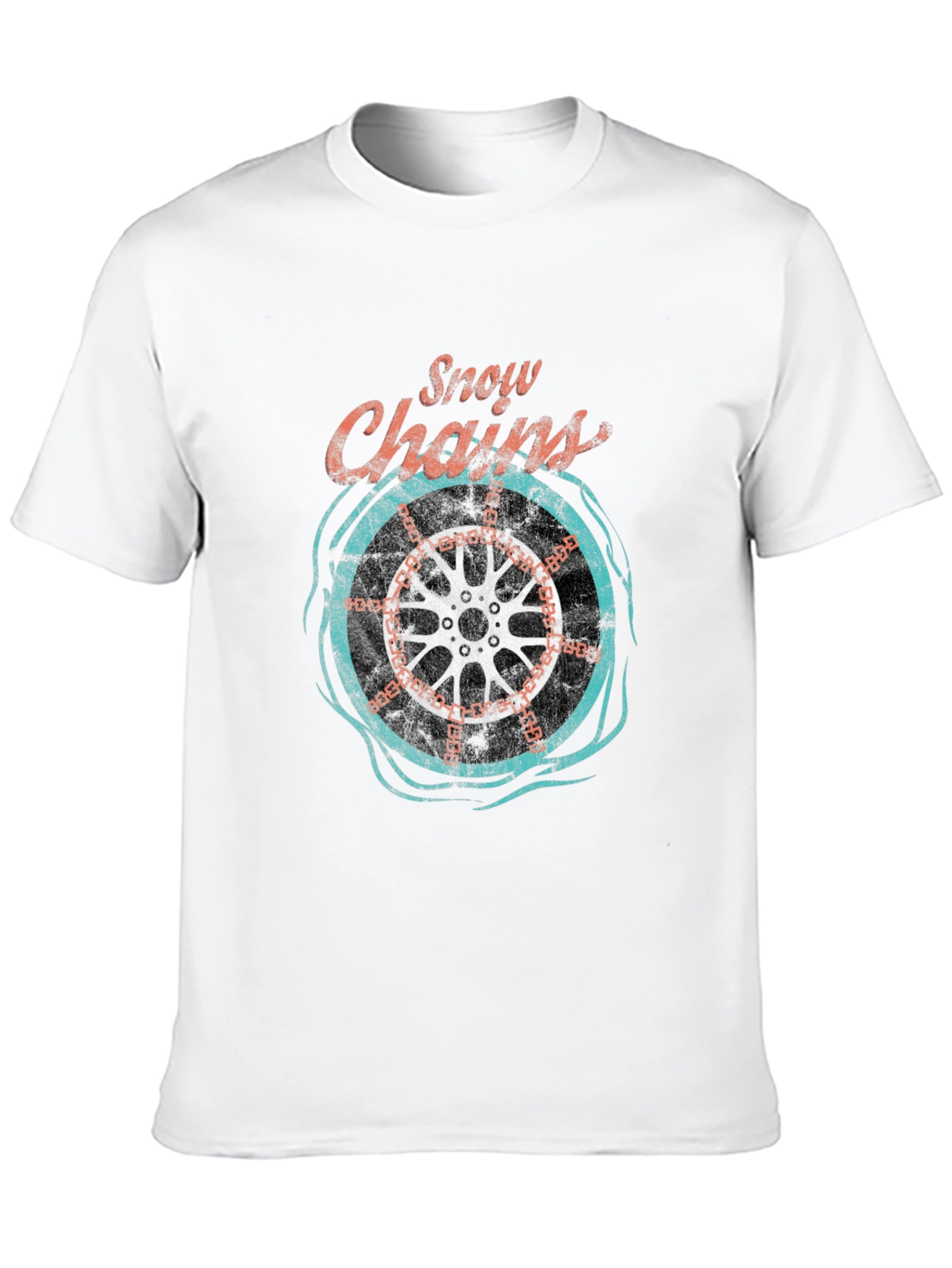 Black Snow Chains Graphic T-Shirt - Cool Ride Tee view 10