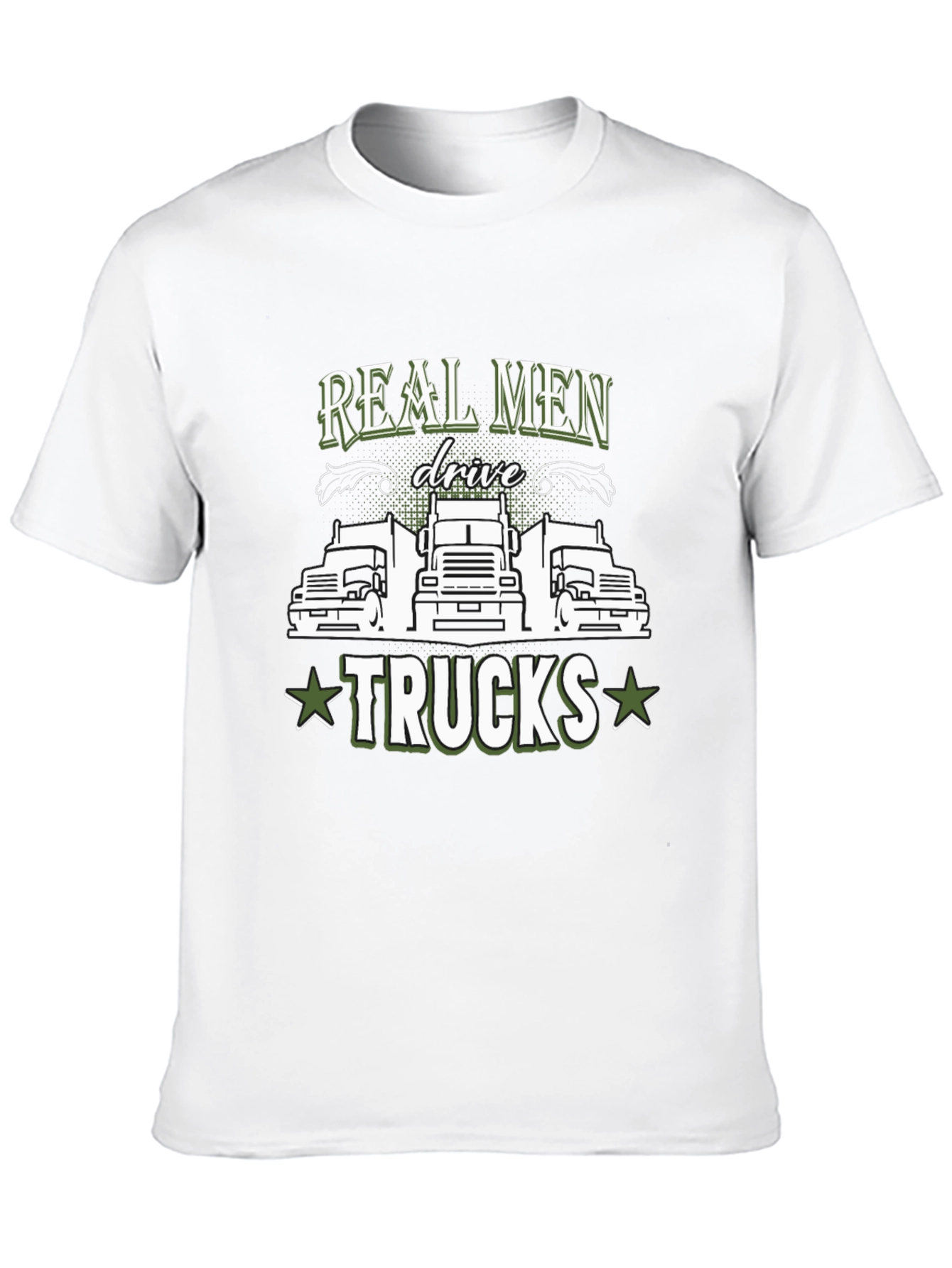 Black Real Men Drive Trucks Graphic T-Shirt view 10