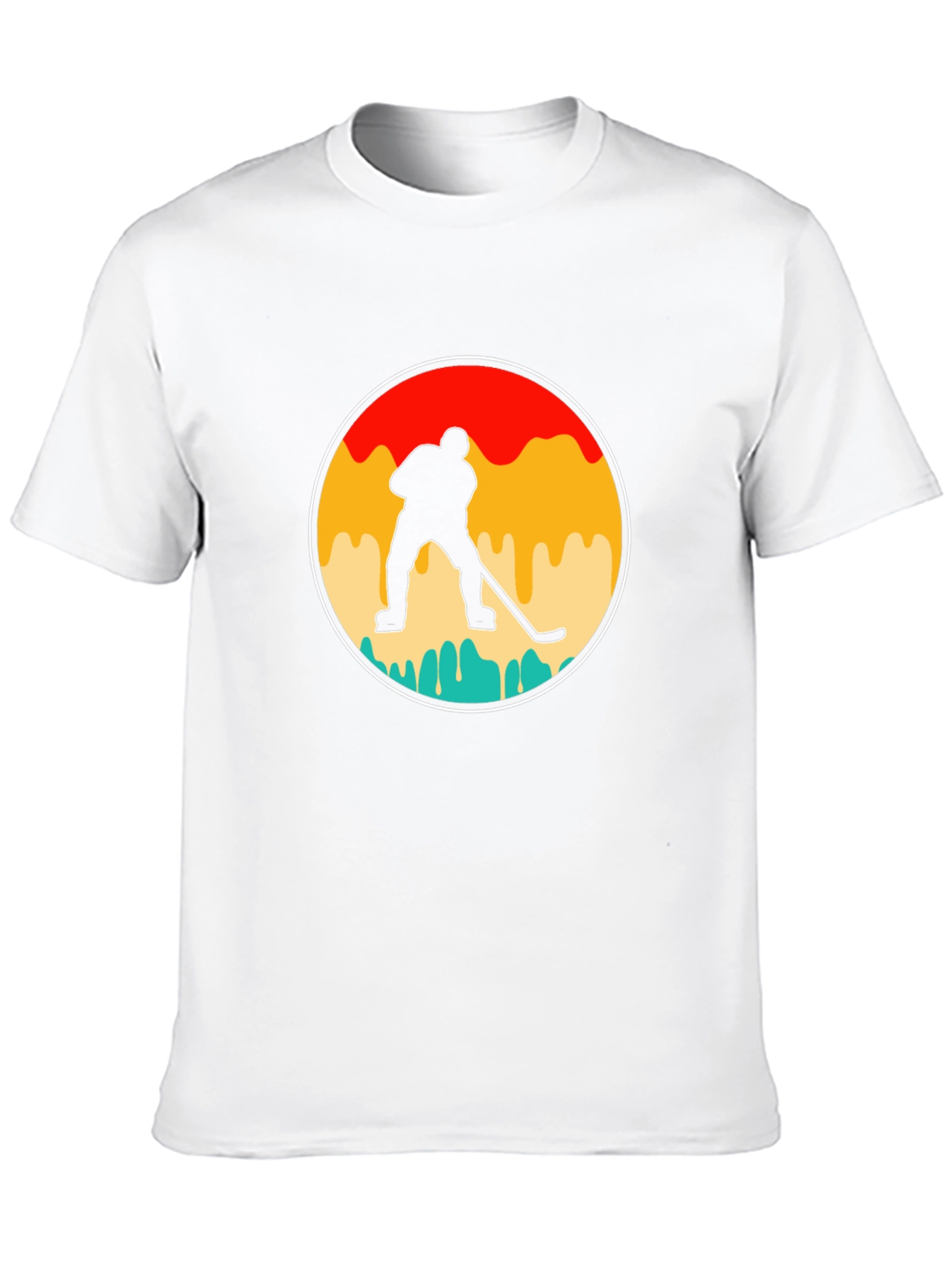 Black Retro Hockey Player Graphic T-Shirt view 10