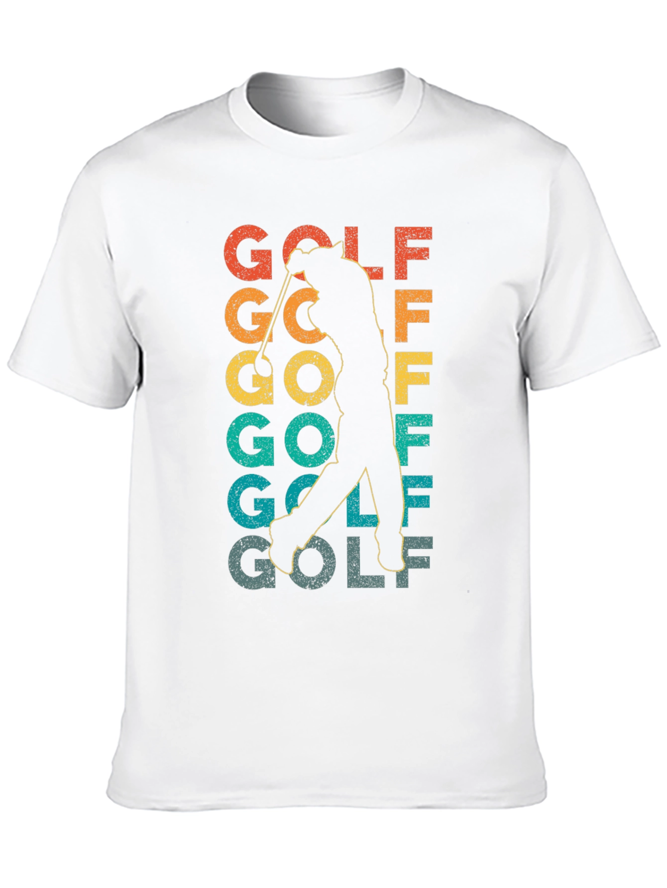 Black Retro Golf T-Shirt - Golfer Silhouette Tee view 10