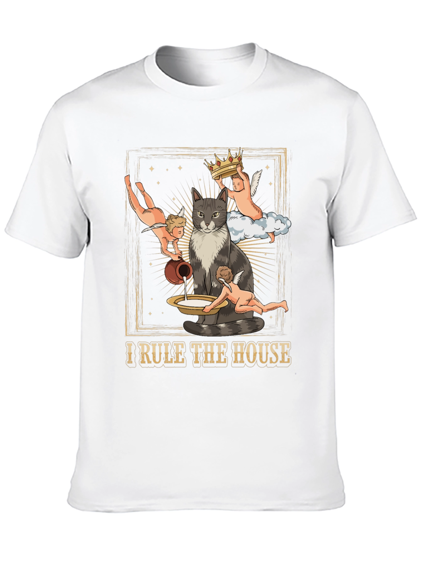 Black Cat King T-Shirt - "I Rule the House" Funny Tee view 10