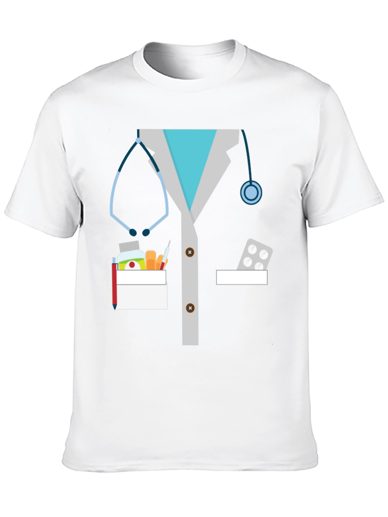 Black Doctor Lab Coat Graphic Novelty T-Shirt view 10