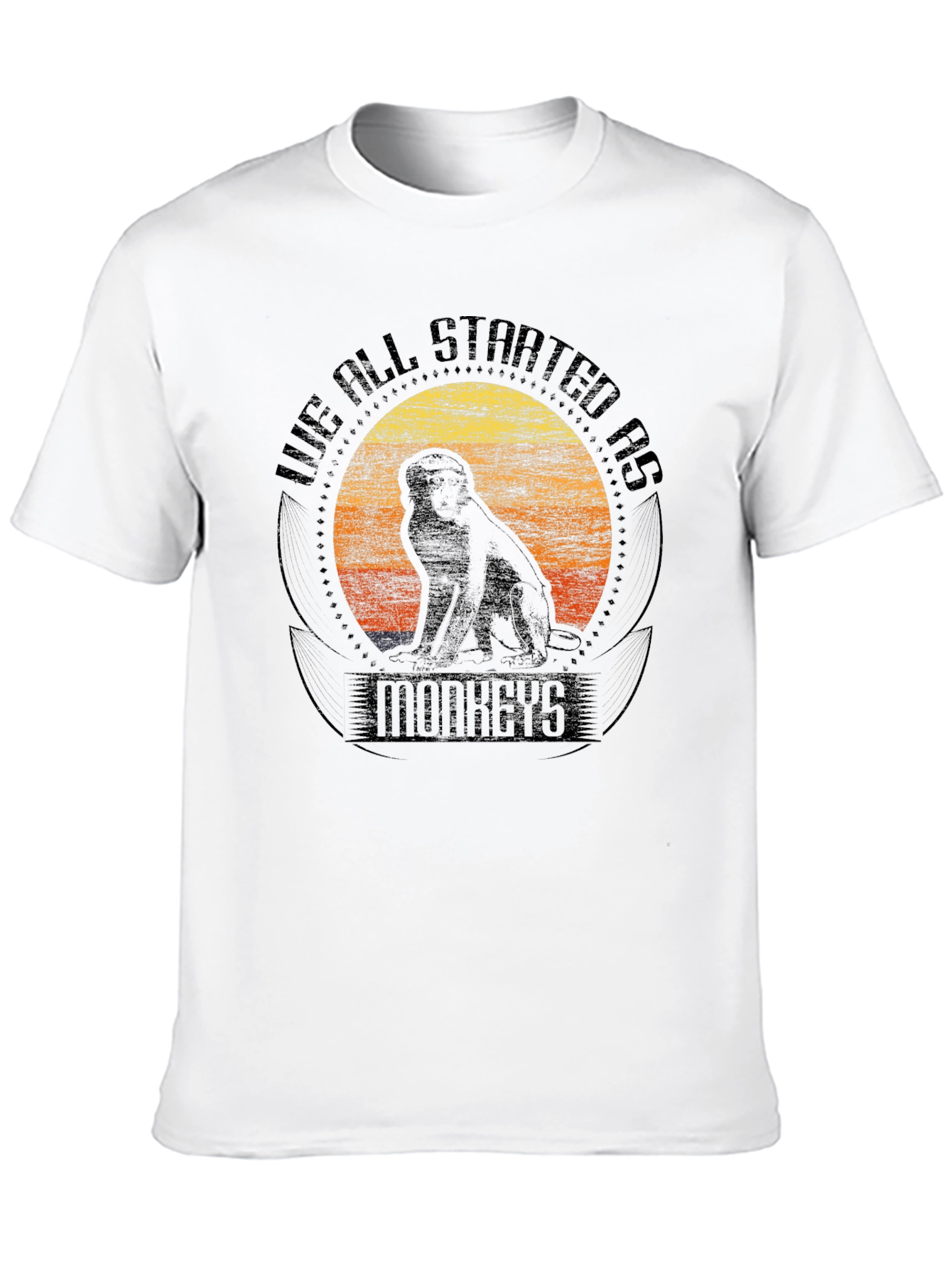 Black Evolutionary Monkeys T-Shirt - Unisex Black Tee view 10