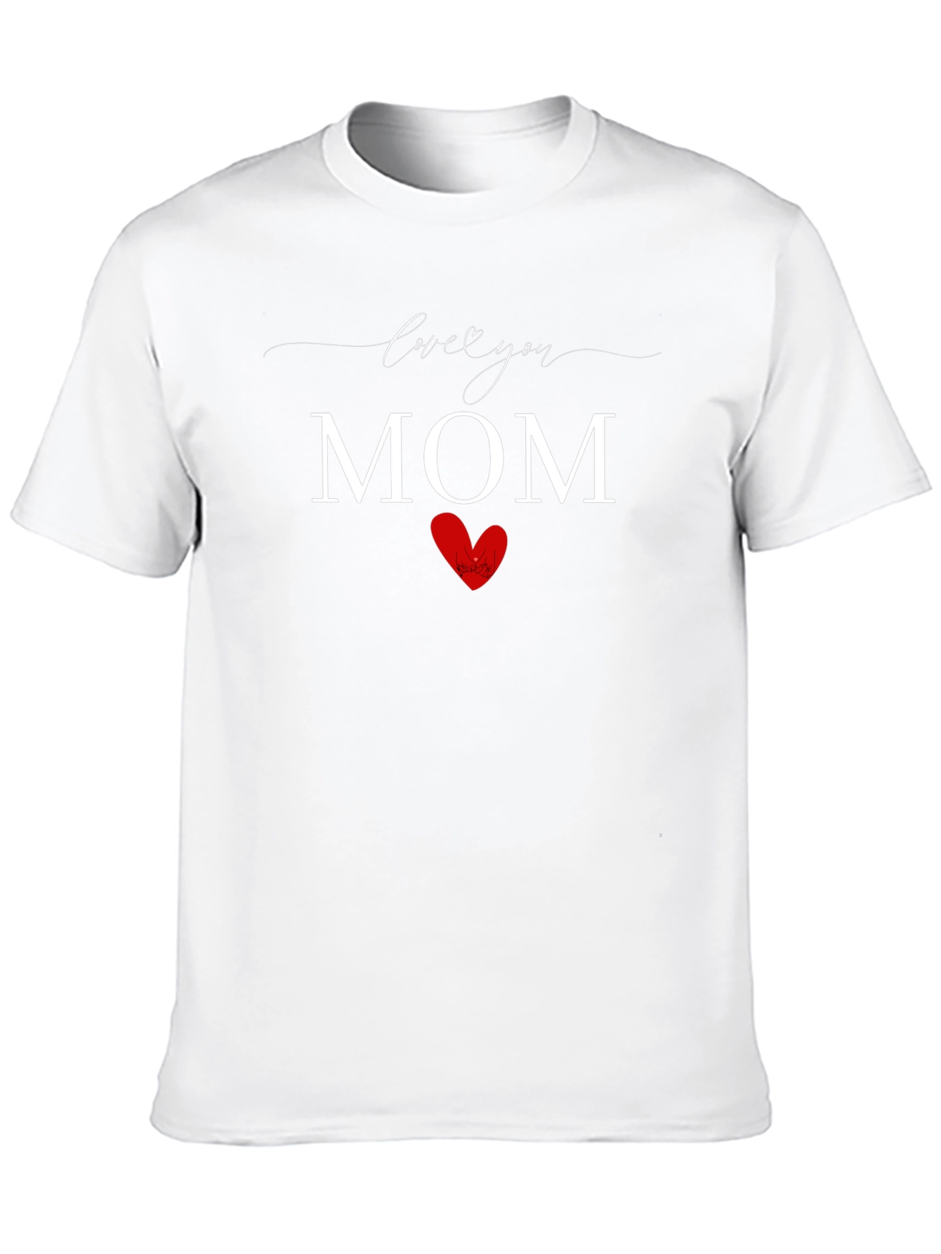 Black Love You Mom Graphic Tee - Heart Design Black T-Shirt view 10