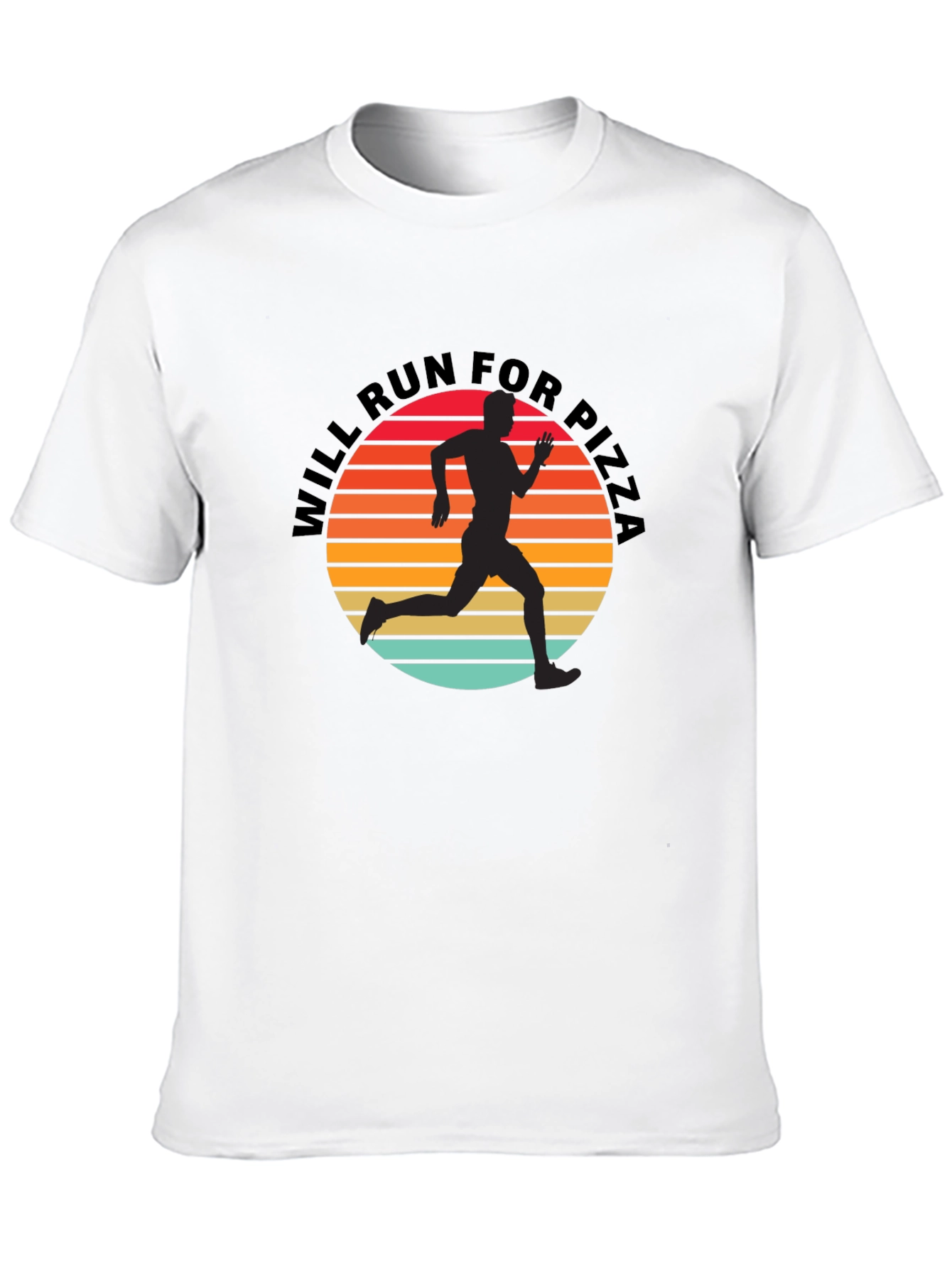 Black Will Run for Pizza Graphic Tee - Black view 10