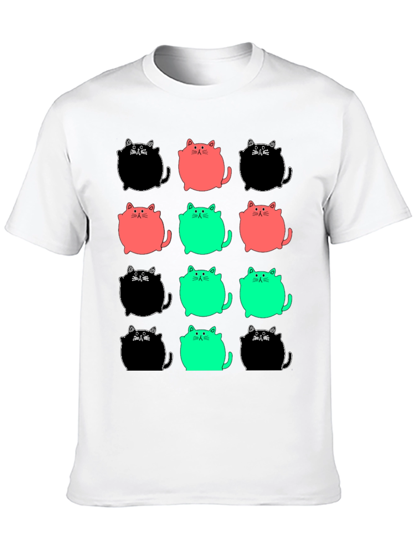 Black Funky Cat Pattern Tee view 10