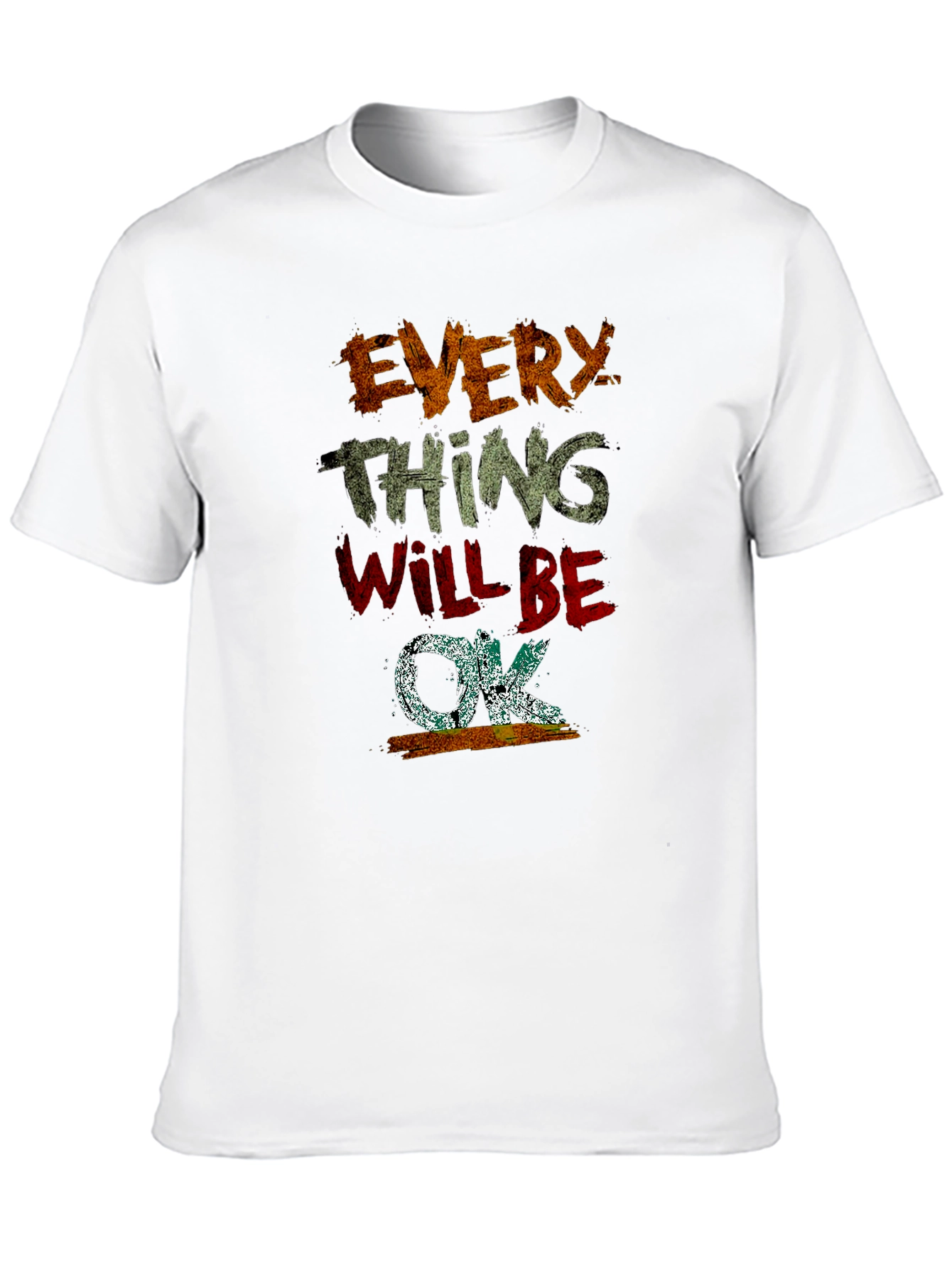 Black Everything Will Be OK Graphic T-Shirt view 10