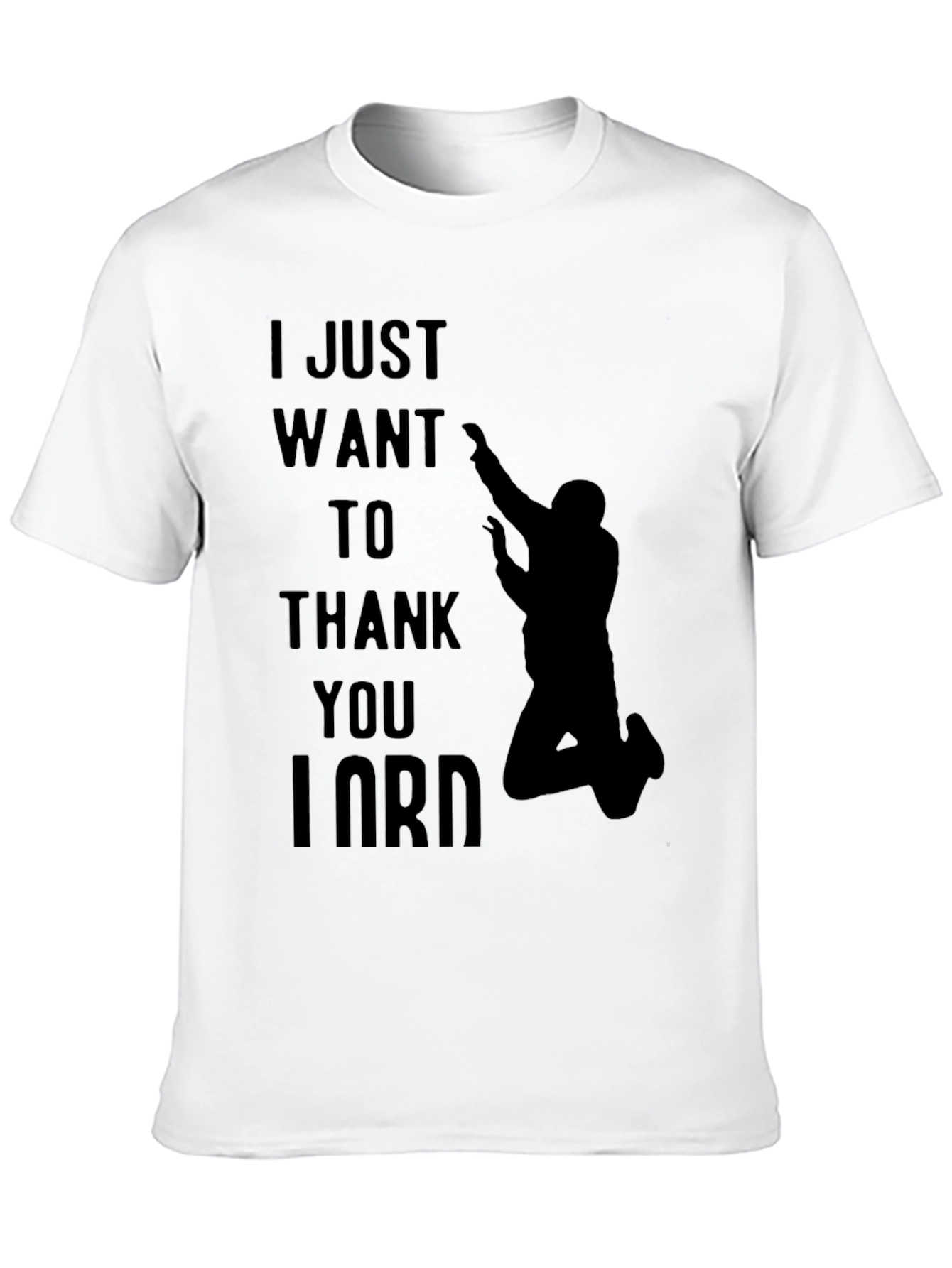 Black Thank You Lord Black Graphic T-Shirt view 10