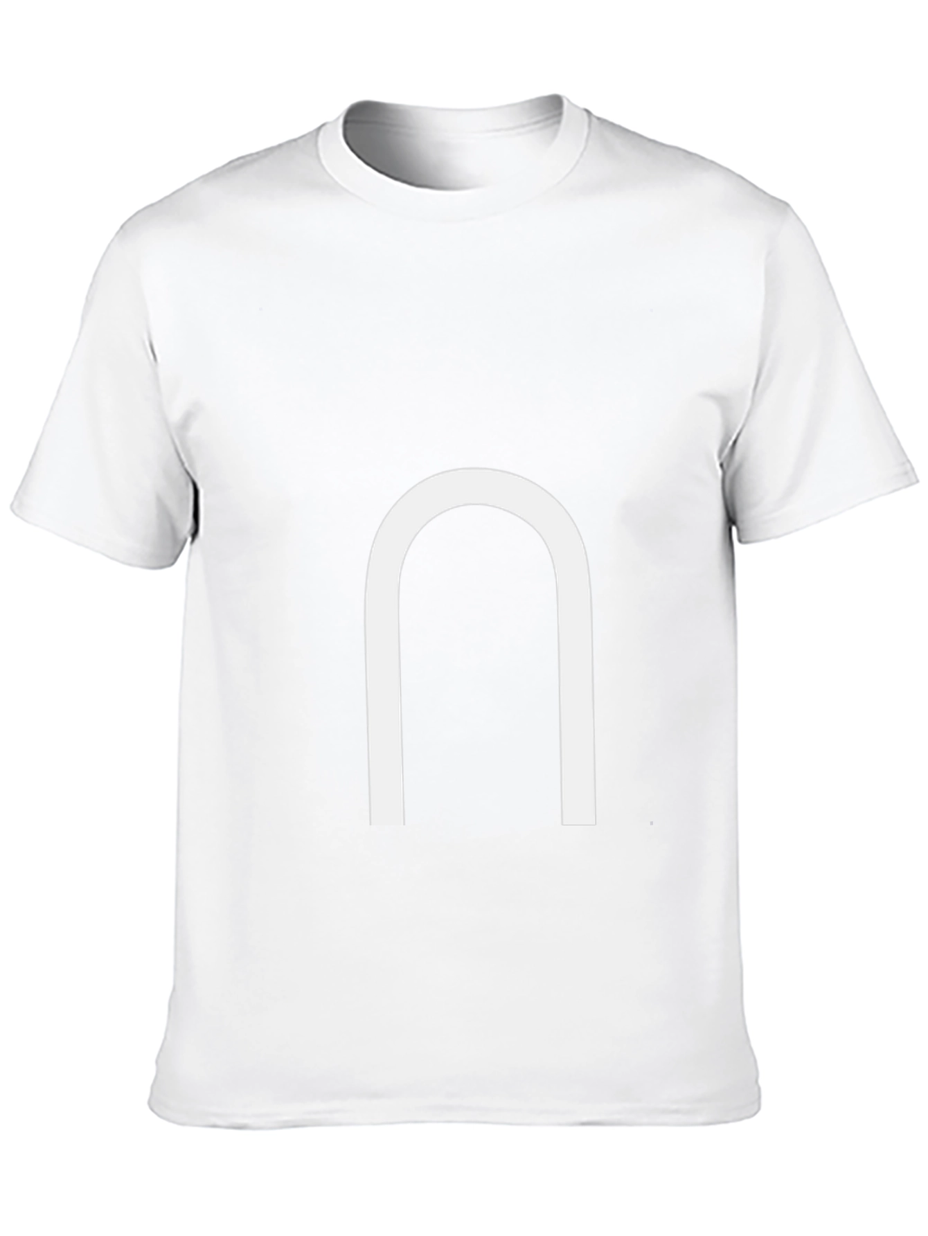 Black Minimalist Black Tee with White Horseshoe Design view 10