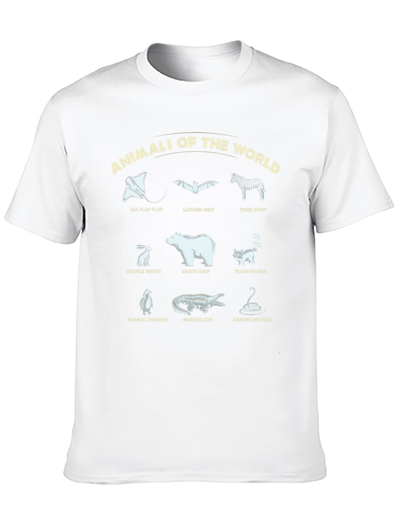 Black Animals of the World Graphic T-Shirt - Funny Zoology view 10