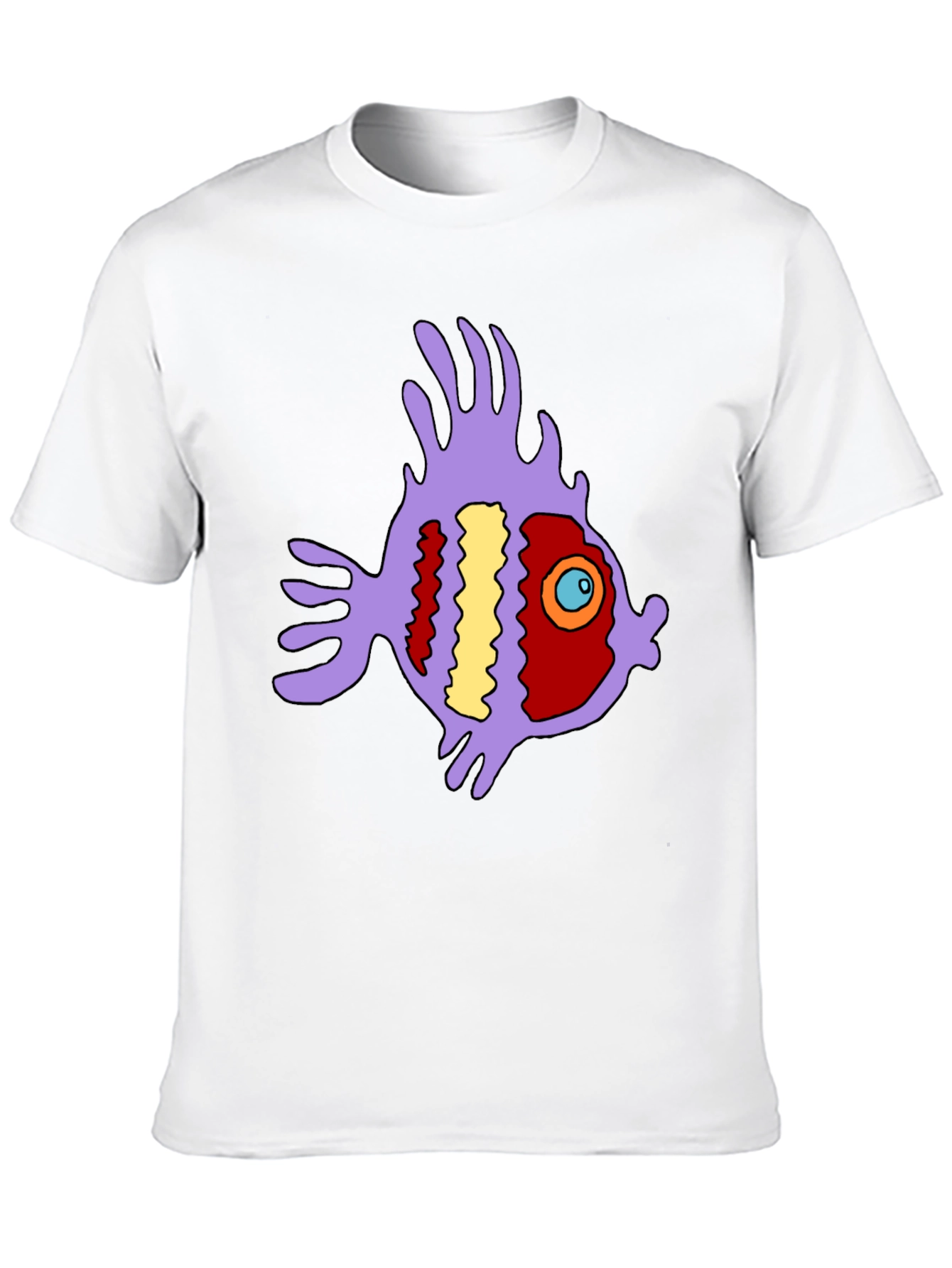 Black Funky Fish Graphic Tee - Black Cotton T-Shirt view 10
