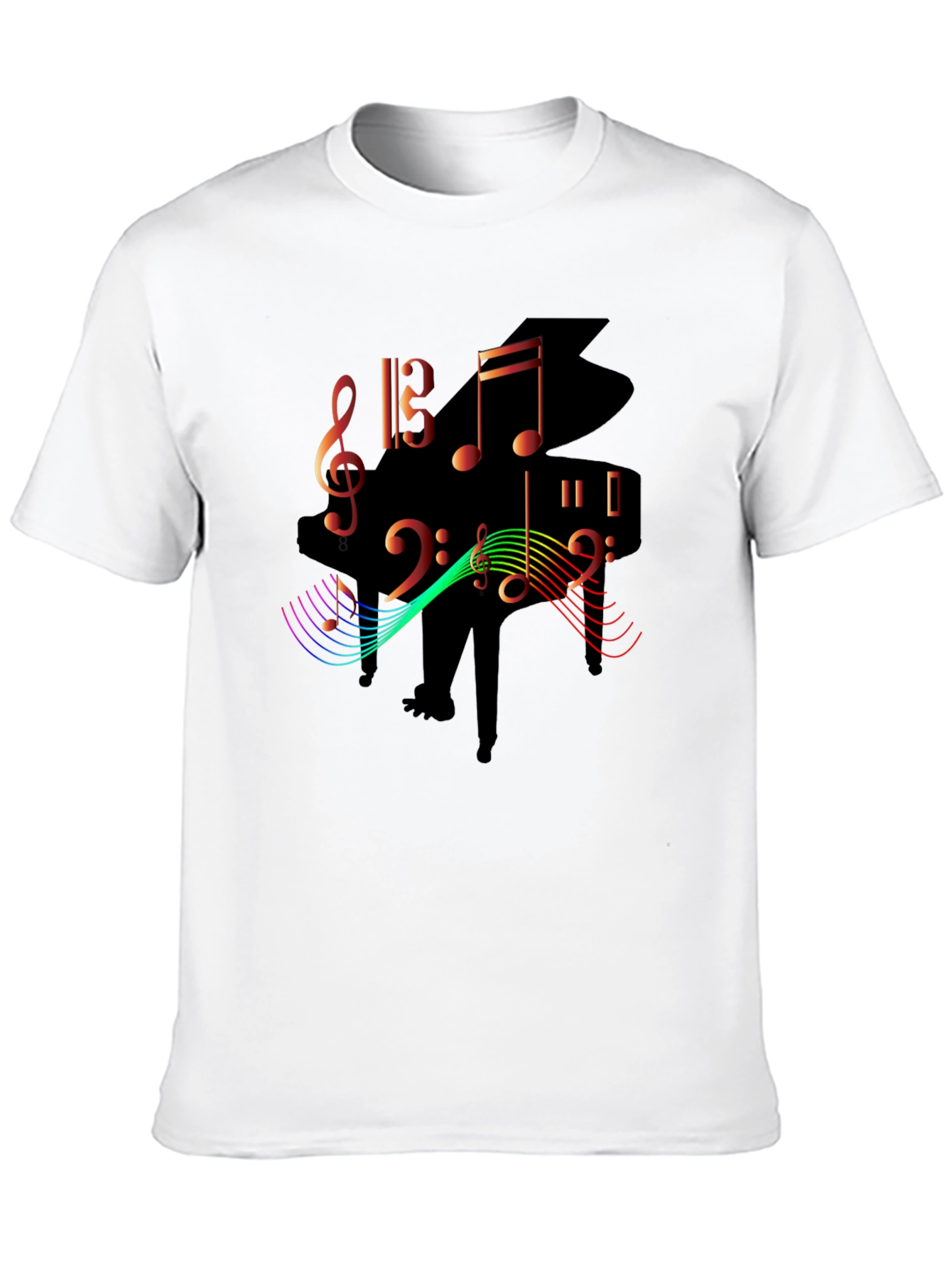 Black Musical Piano Graphic T-Shirt view 10