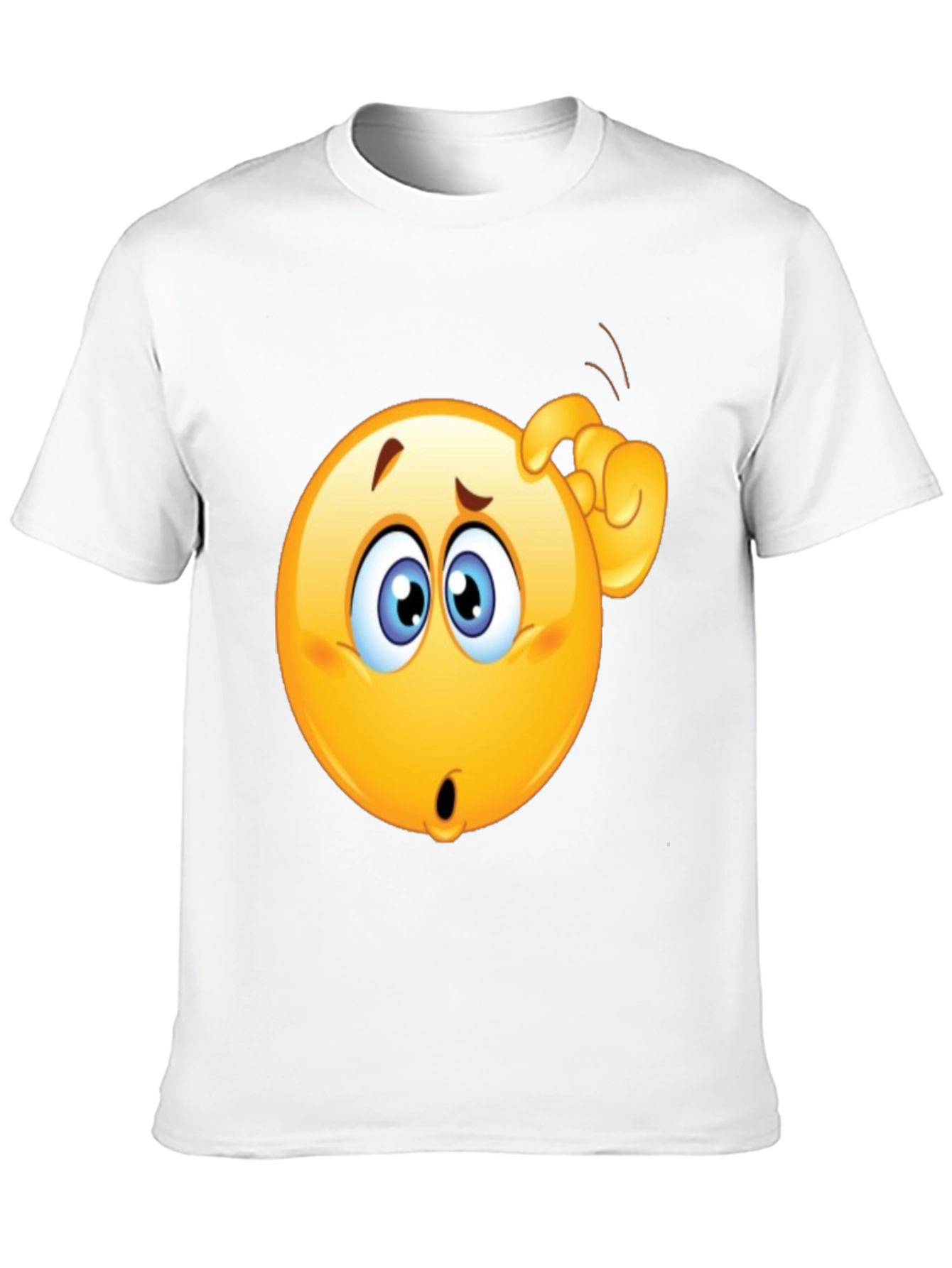 Black Confused Emoji T-Shirt - Black Cotton Tee view 10