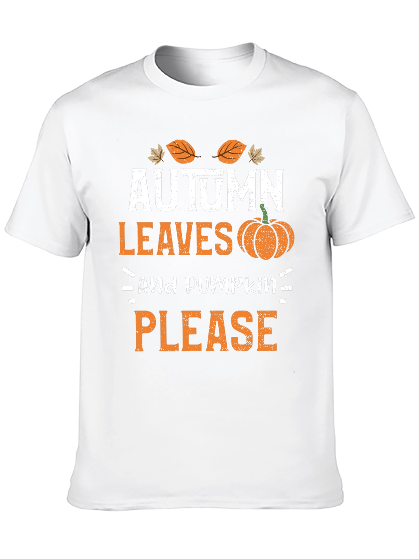 Black Autumn Leaves and Pumpkin Please T-Shirt view 10