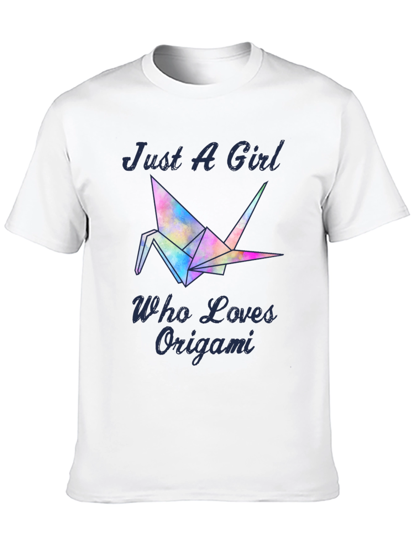 Black Just A Girl Who Loves Origami T-Shirt - Crane Design view 10