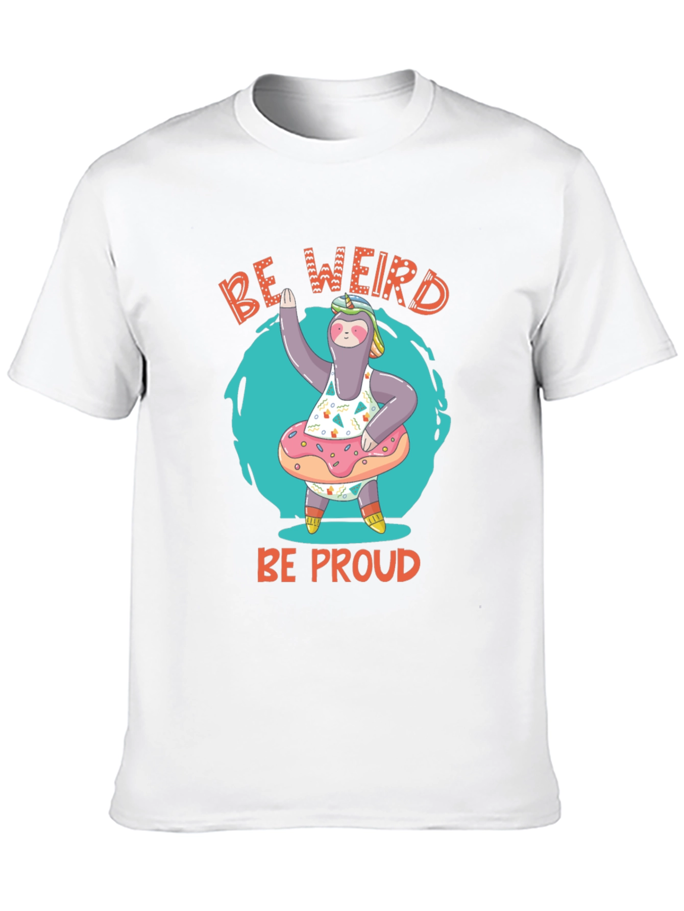 Black Be Weird Be Proud Sloth T-Shirt view 10