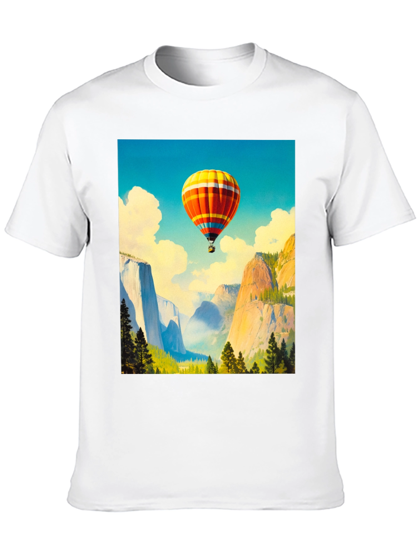 Black Scenic Hot Air Balloon Graphic Tee view 10