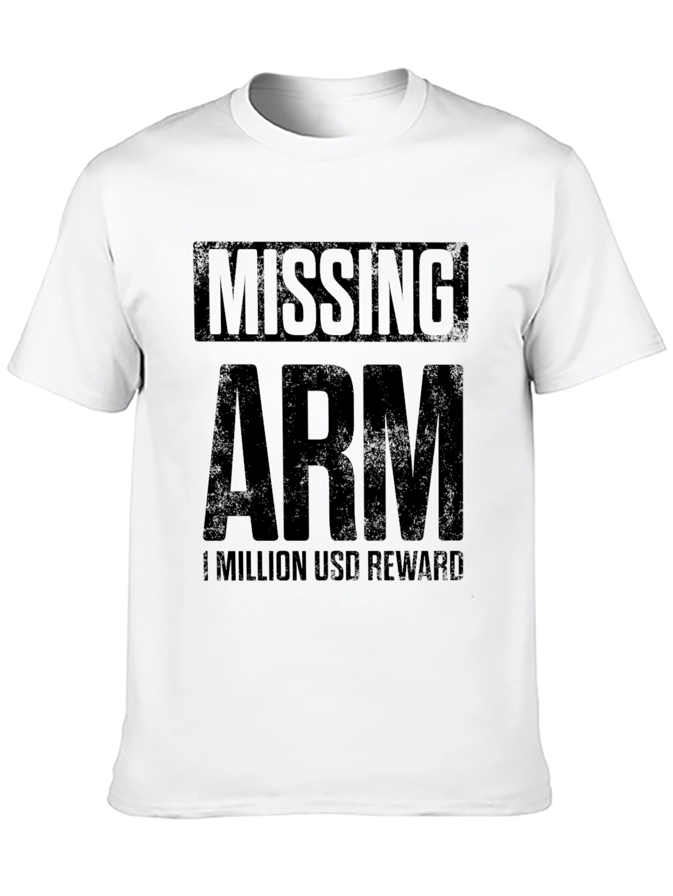 Black Missing Arm Funny Humor T-Shirt view 10