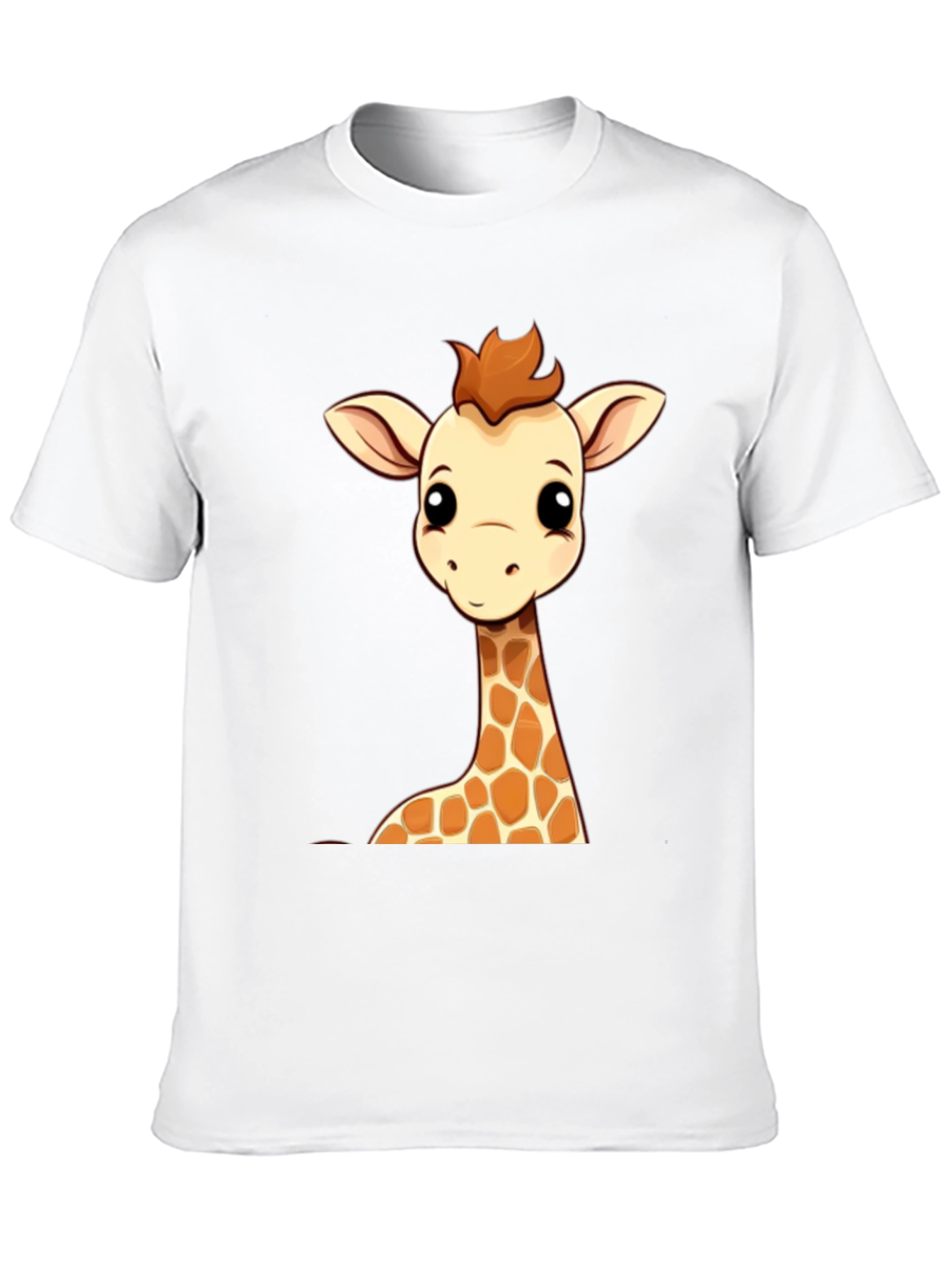 Black Giraffe Cartoon Graphic Print Black Tee view 10