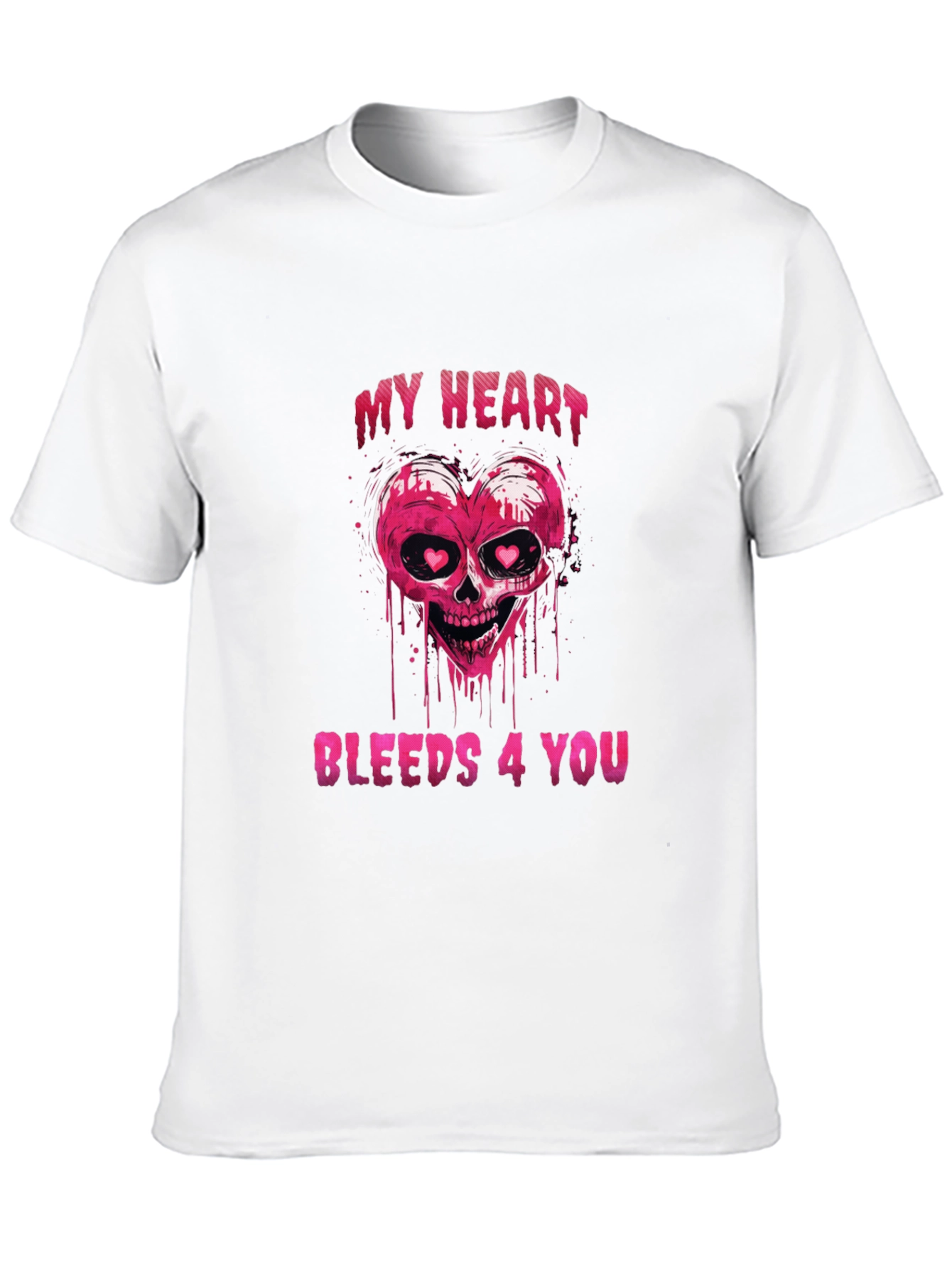Black Bleeding Heart Skull Graphic Tee - Valentine's Day Shirt view 10