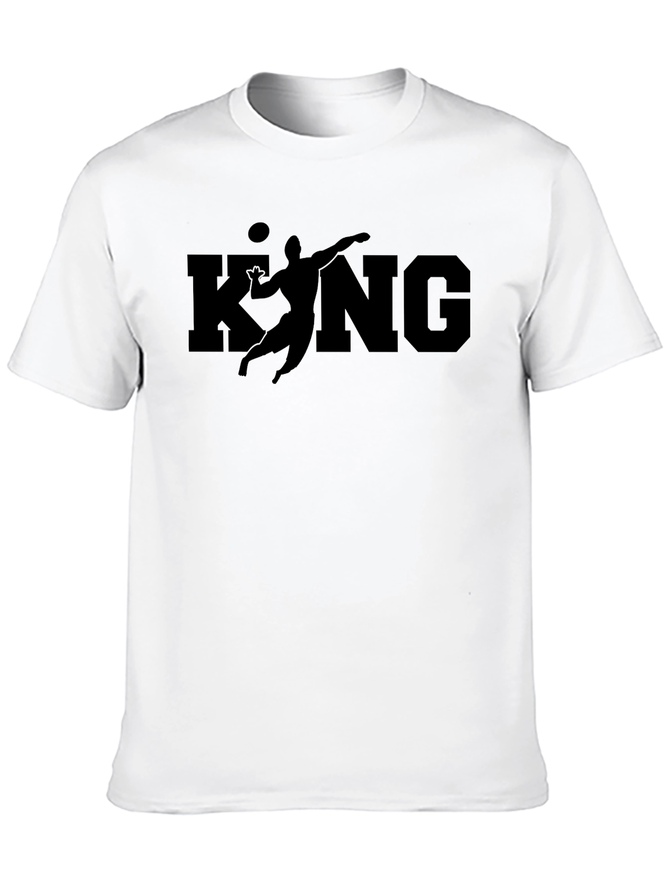 Black King Volleyball Graphic Tee - Black Cotton T-Shirt view 10