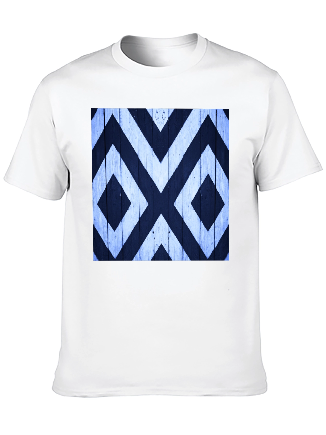 Black Geometric Pattern Tee - Black Cotton Casual Wear view 10