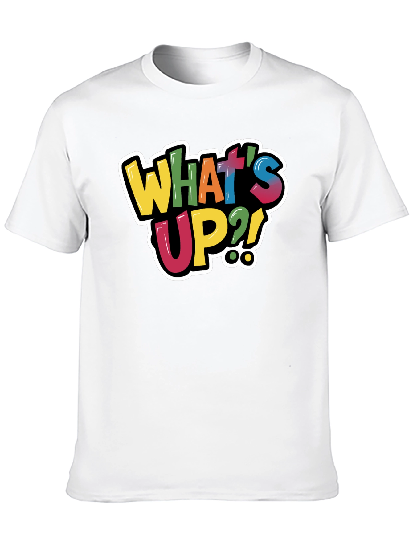 Black What's Up?! Graphic Tee - Trendy Casual Black T-Shirt view 10