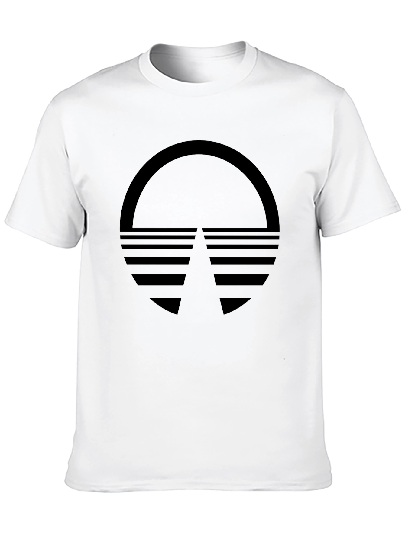 Black Retro Sunset Graphic Tee - Black Cotton Blend view 10